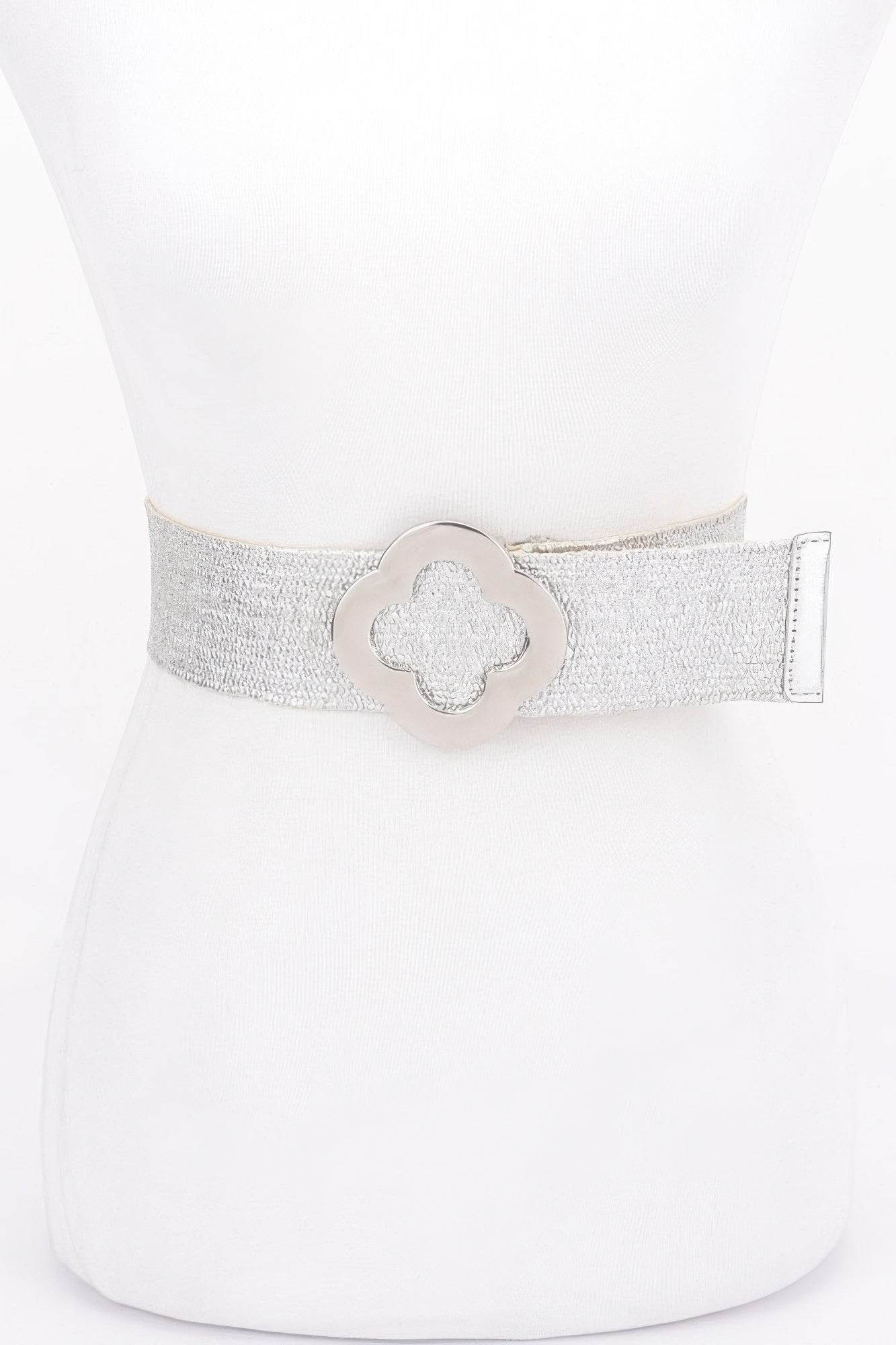 Metal Buckle Metallic Stretch Belt - DaTrendStore.Com