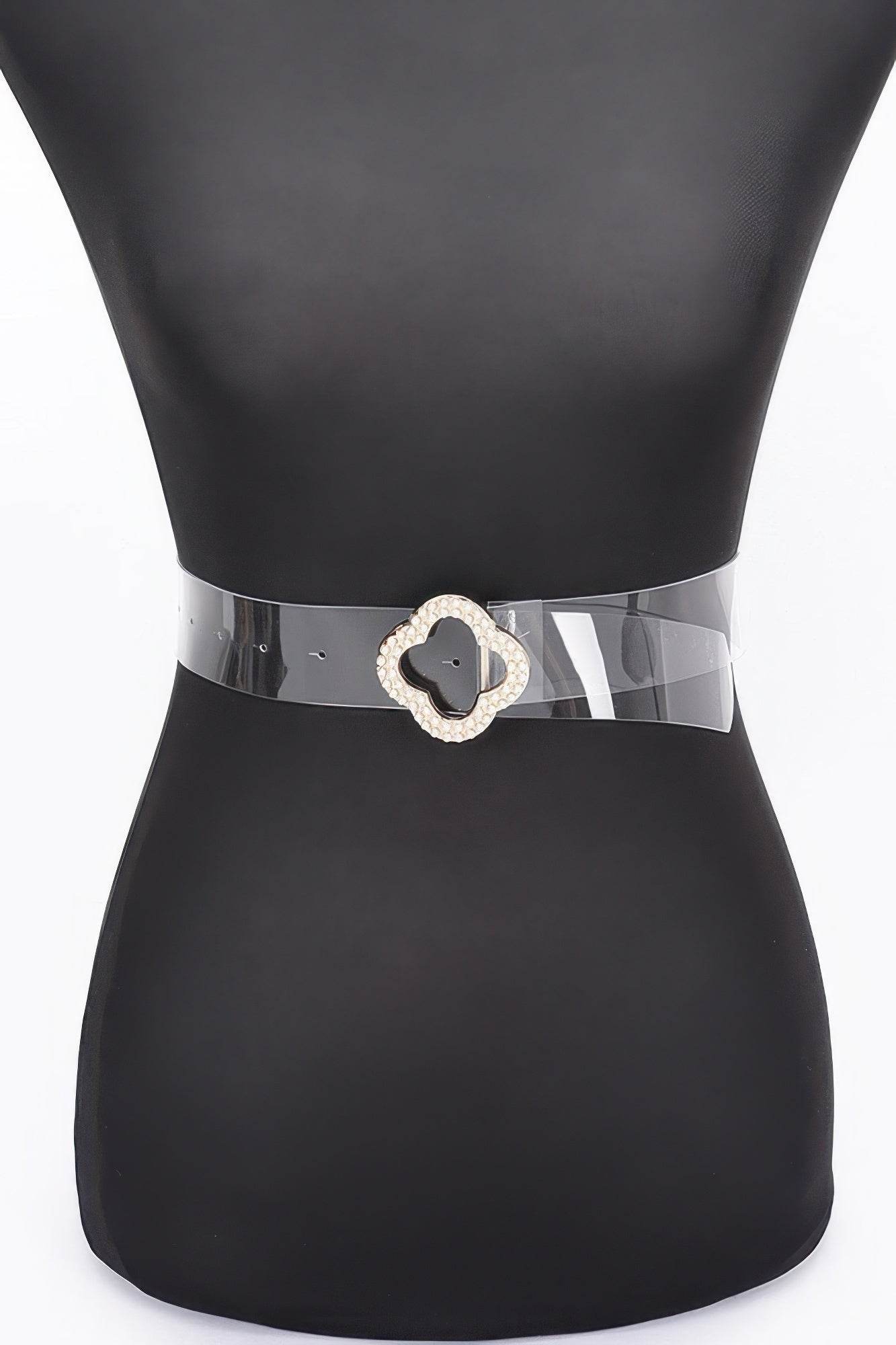 Pearl Metal Buckle Clear Belt - DaTrendStore.Com