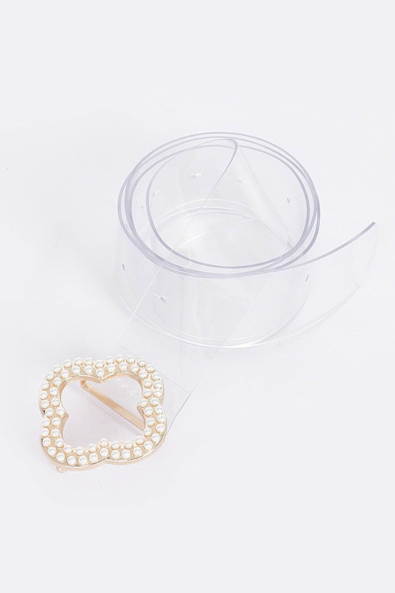 Pearl Metal Buckle Clear Belt - DaTrendStore.Com