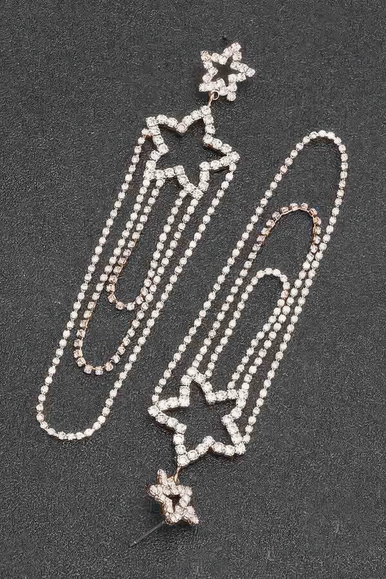 Rhinestone Fringe Earring - DaTrendStore.Com