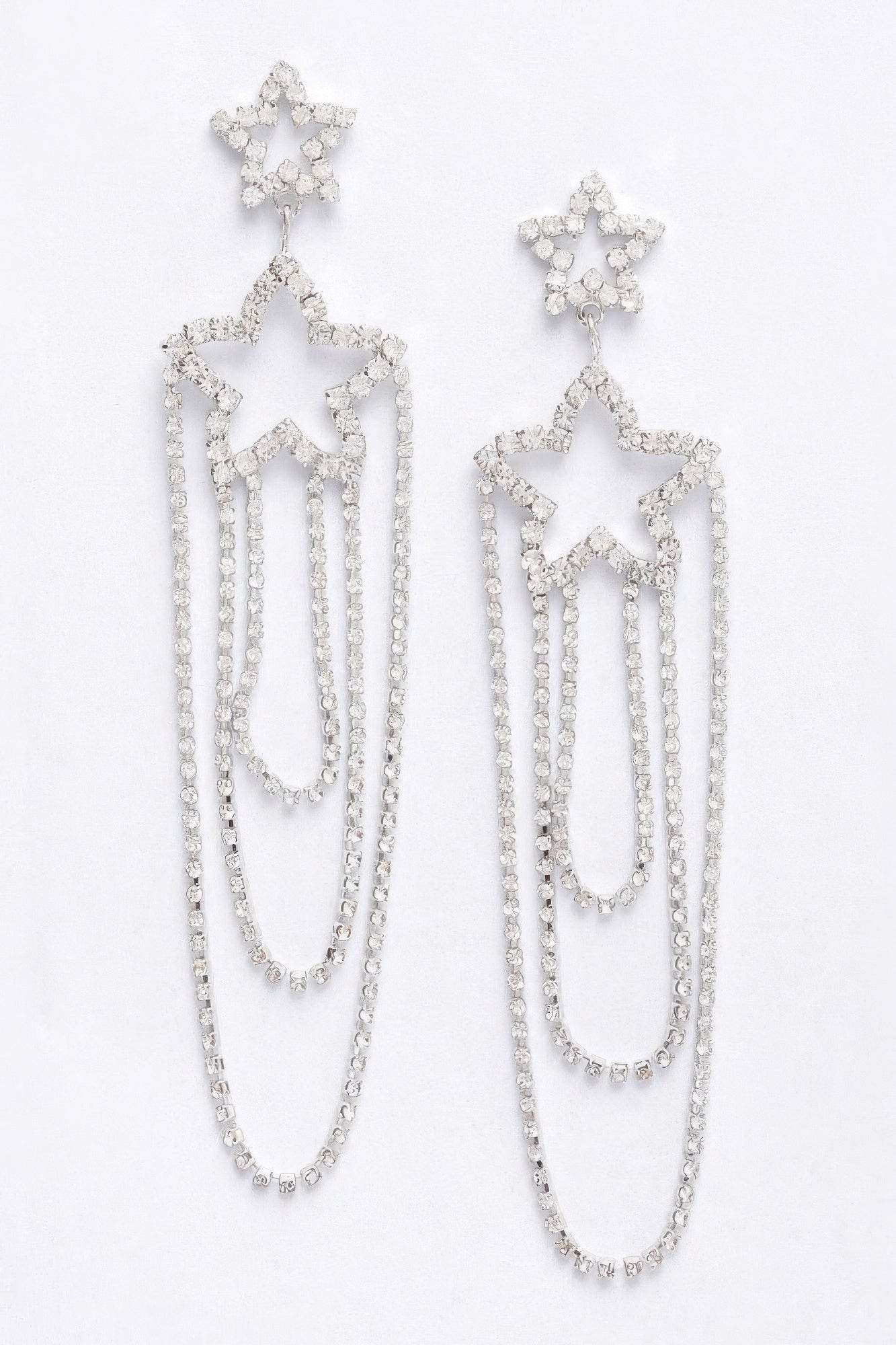 Rhinestone Fringe Earring - DaTrendStore.Com