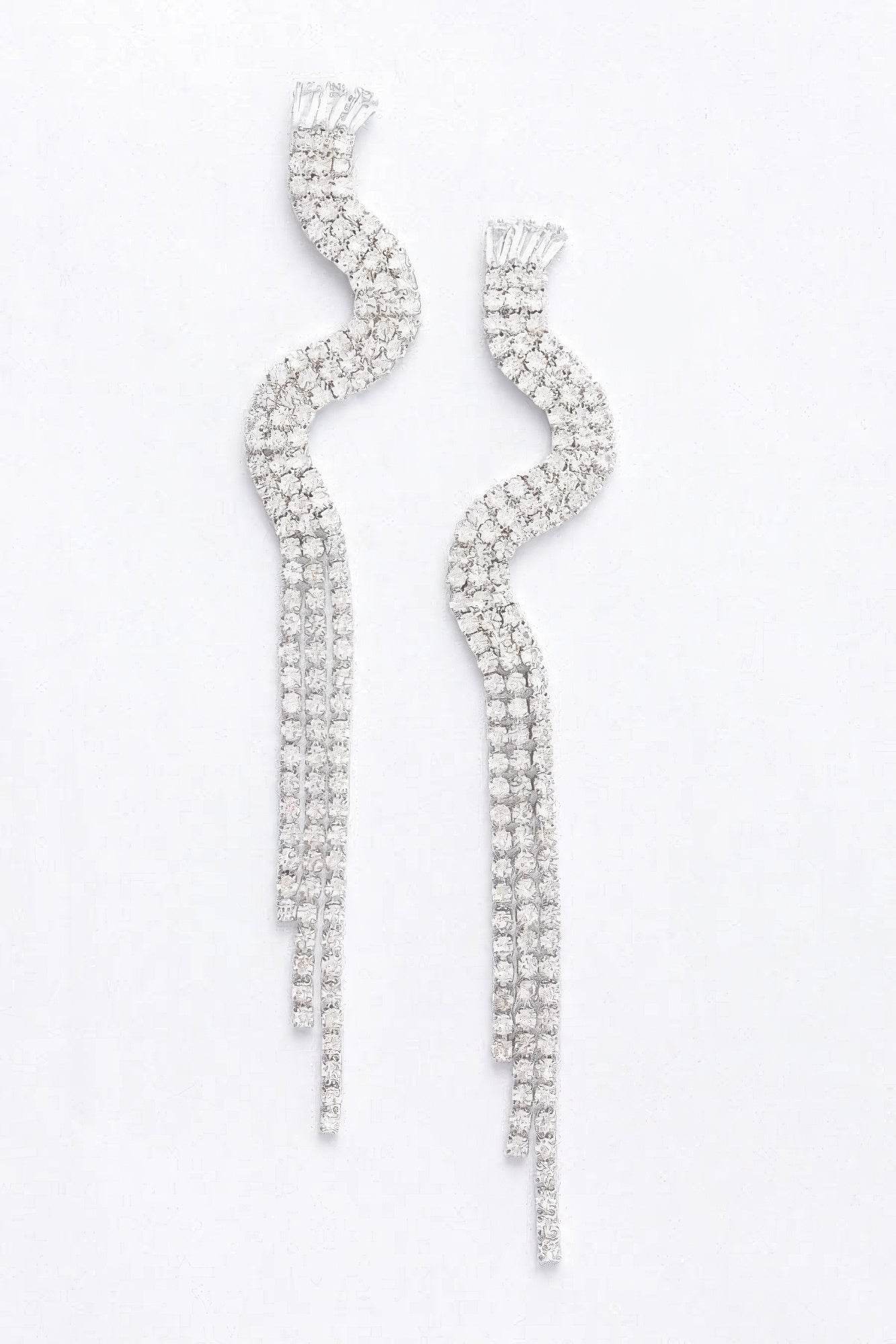 Rhinestone Fringe Earring - DaTrendStore.Com