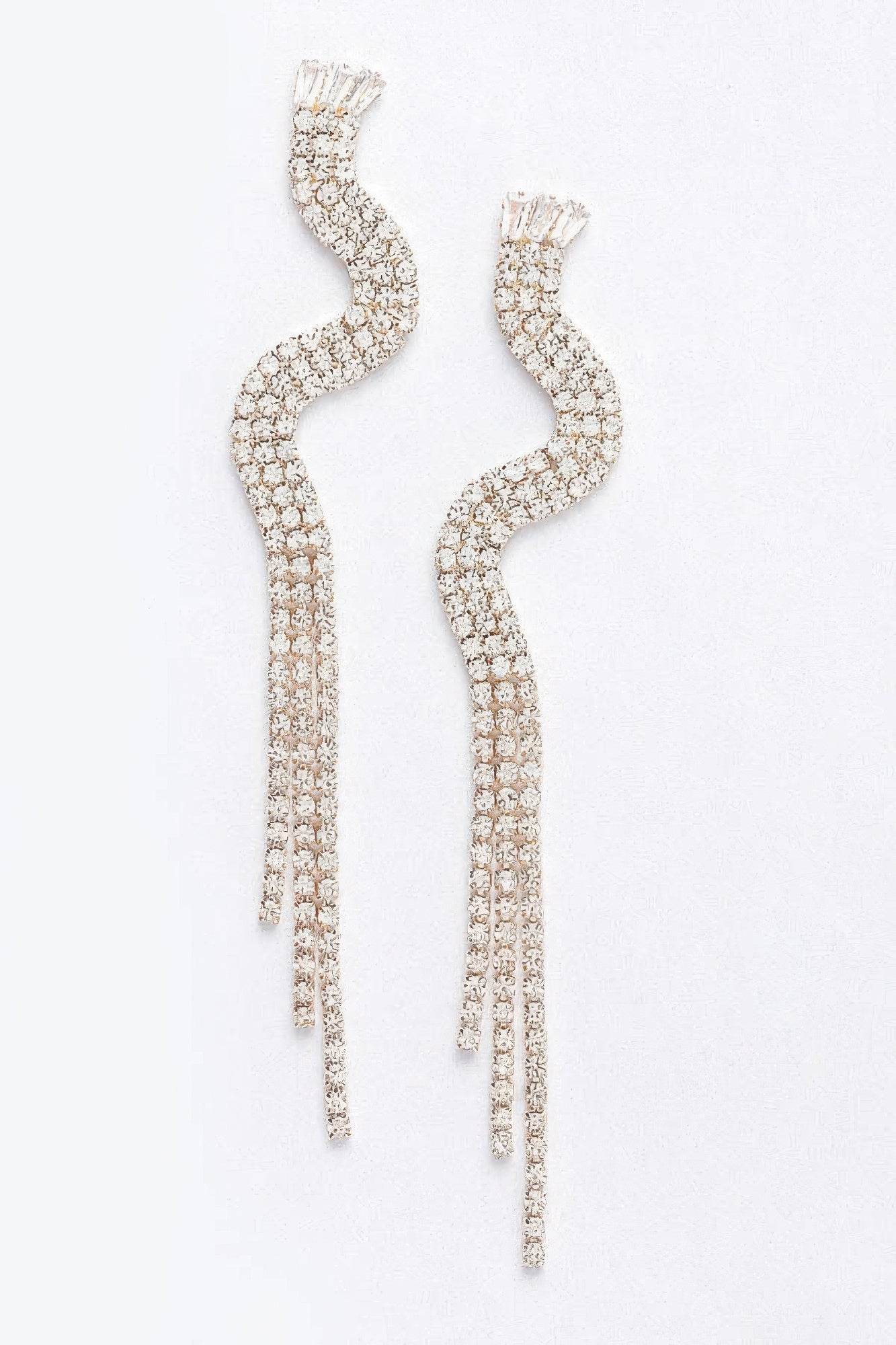Rhinestone Fringe Earring - DaTrendStore.Com