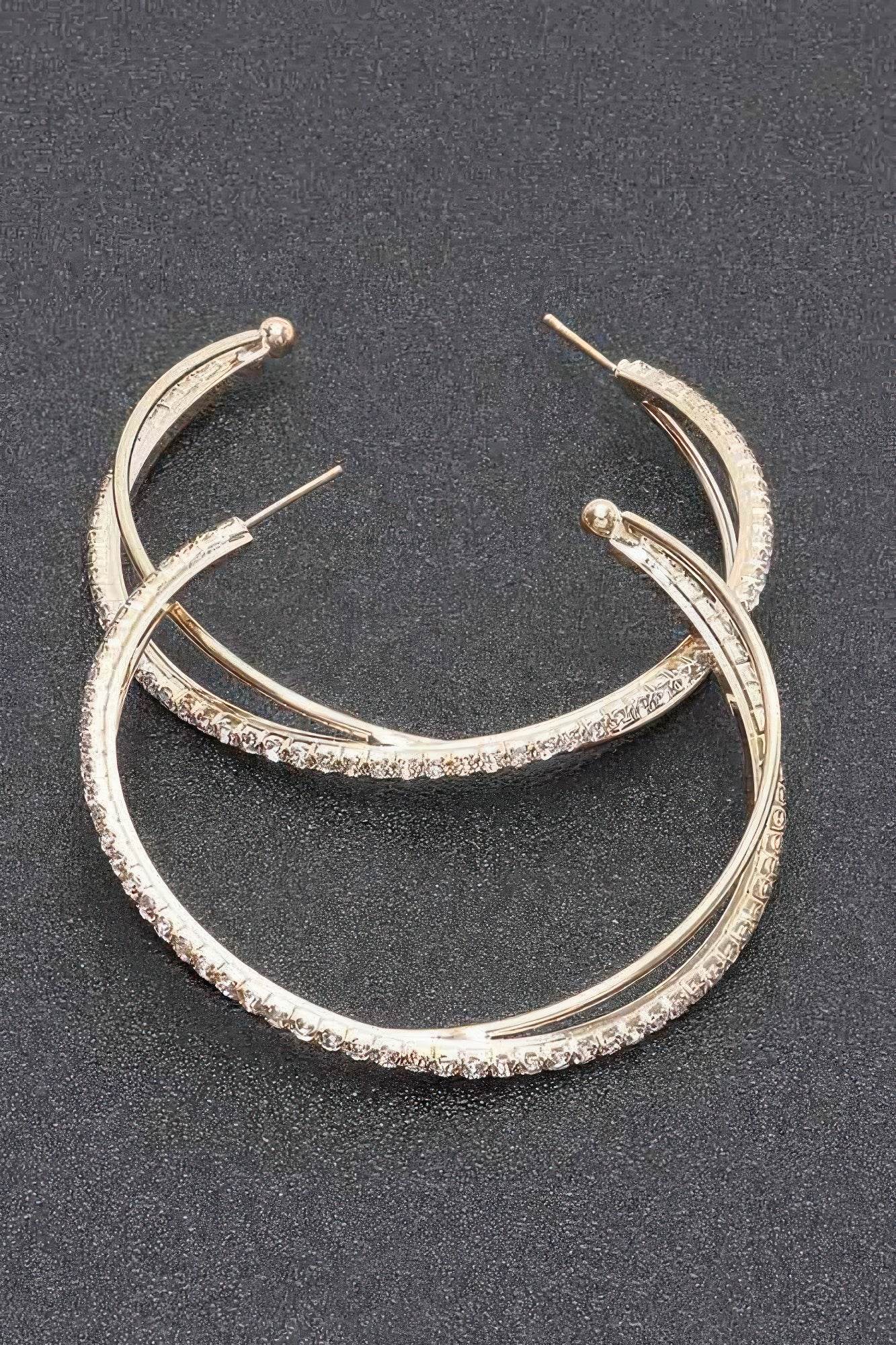 Rhinestone Hoop Earring - DaTrendStore.Com