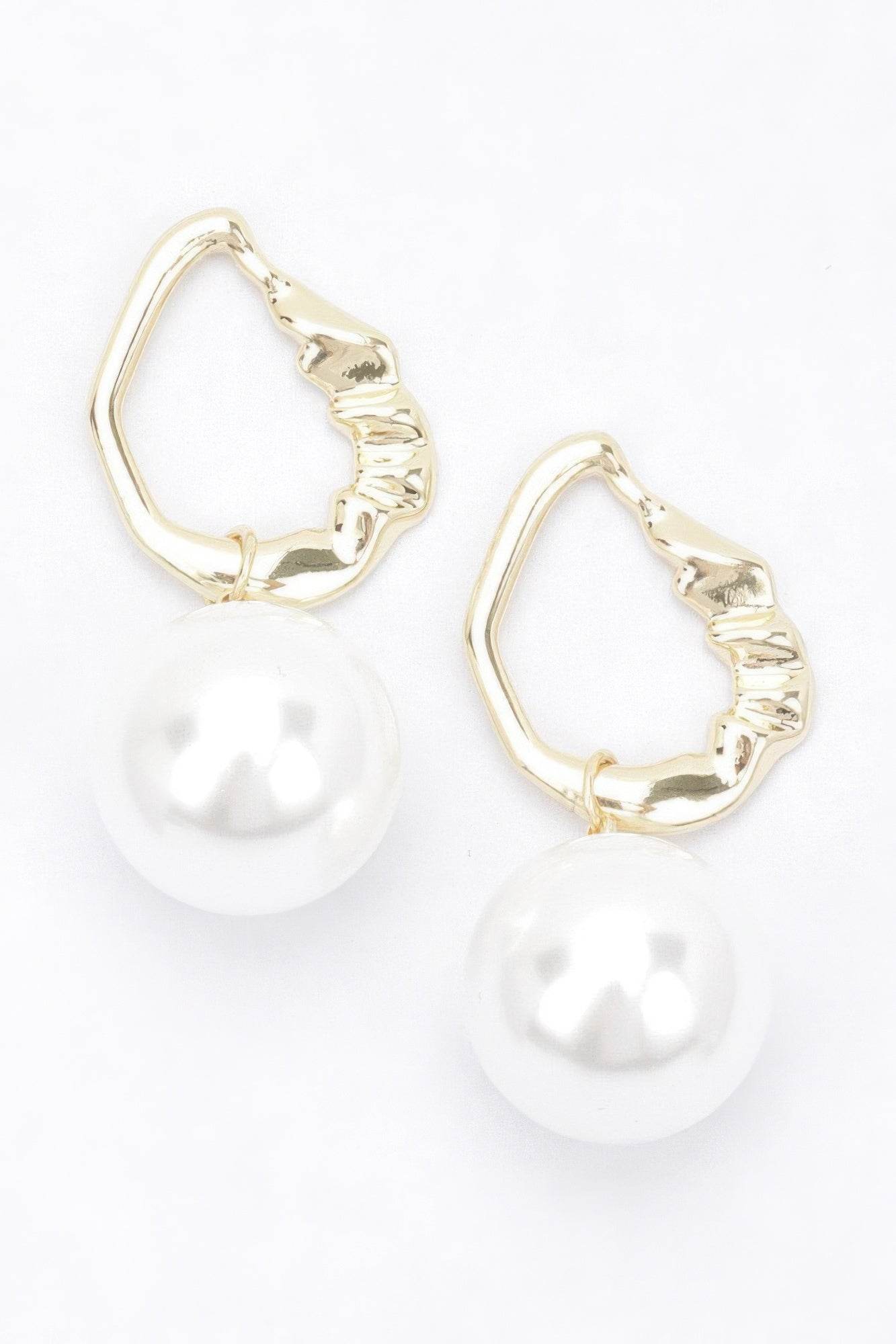 Faux Pearl Metal Earring - DaTrendStore.Com