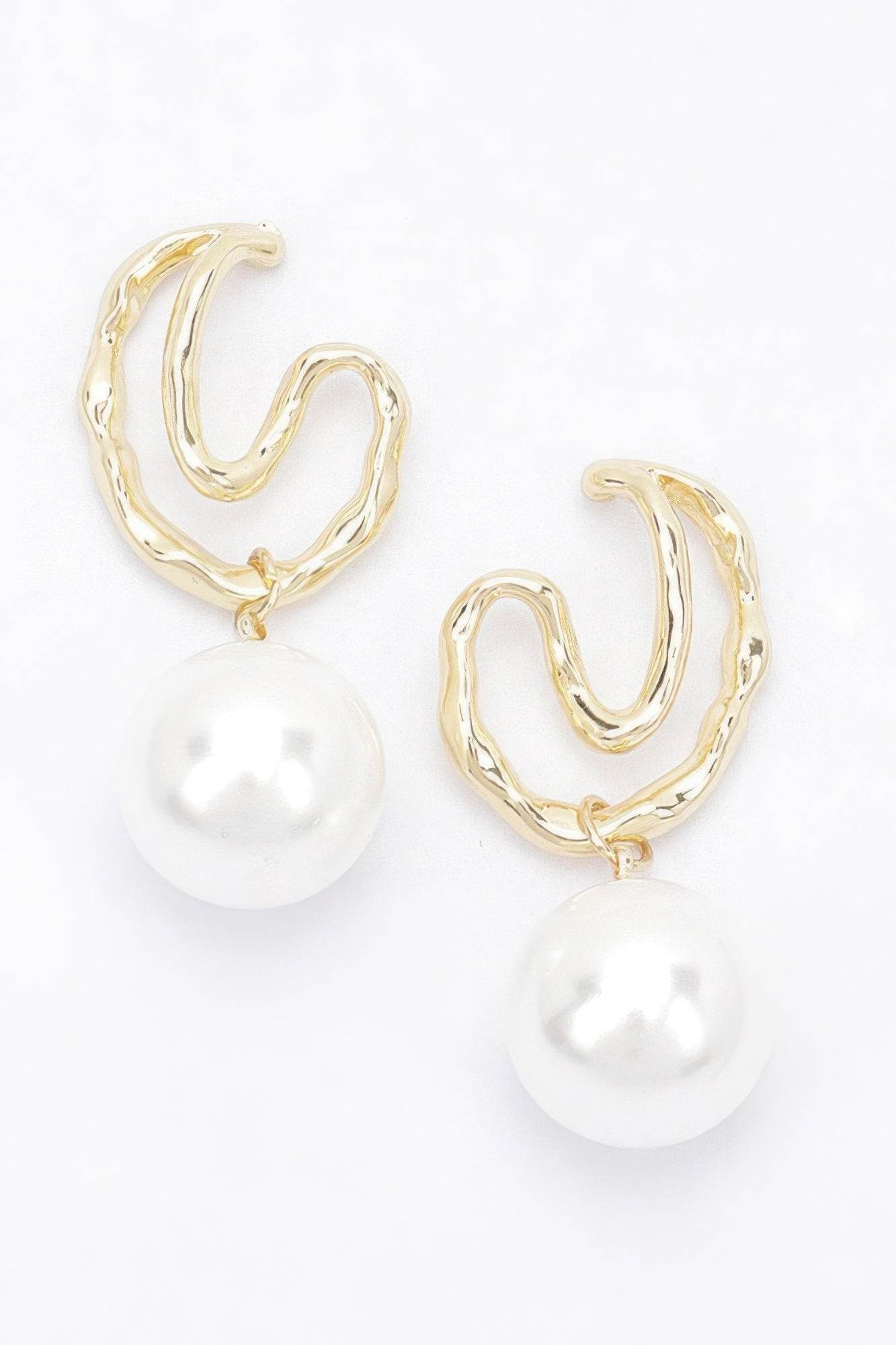 Faux Pearl Metal Earring - DaTrendStore.Com