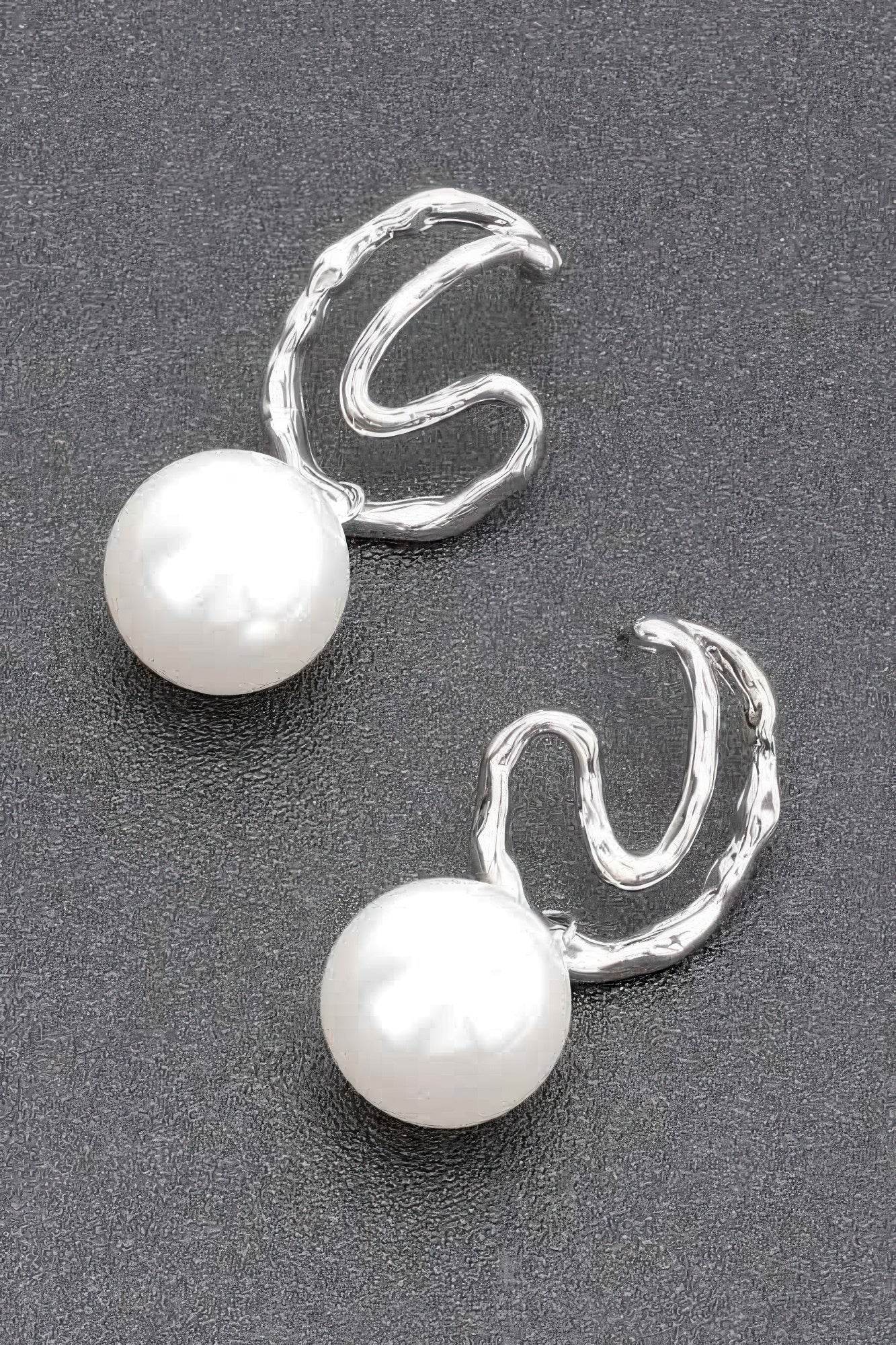 Faux Pearl Metal Earring - DaTrendStore.Com