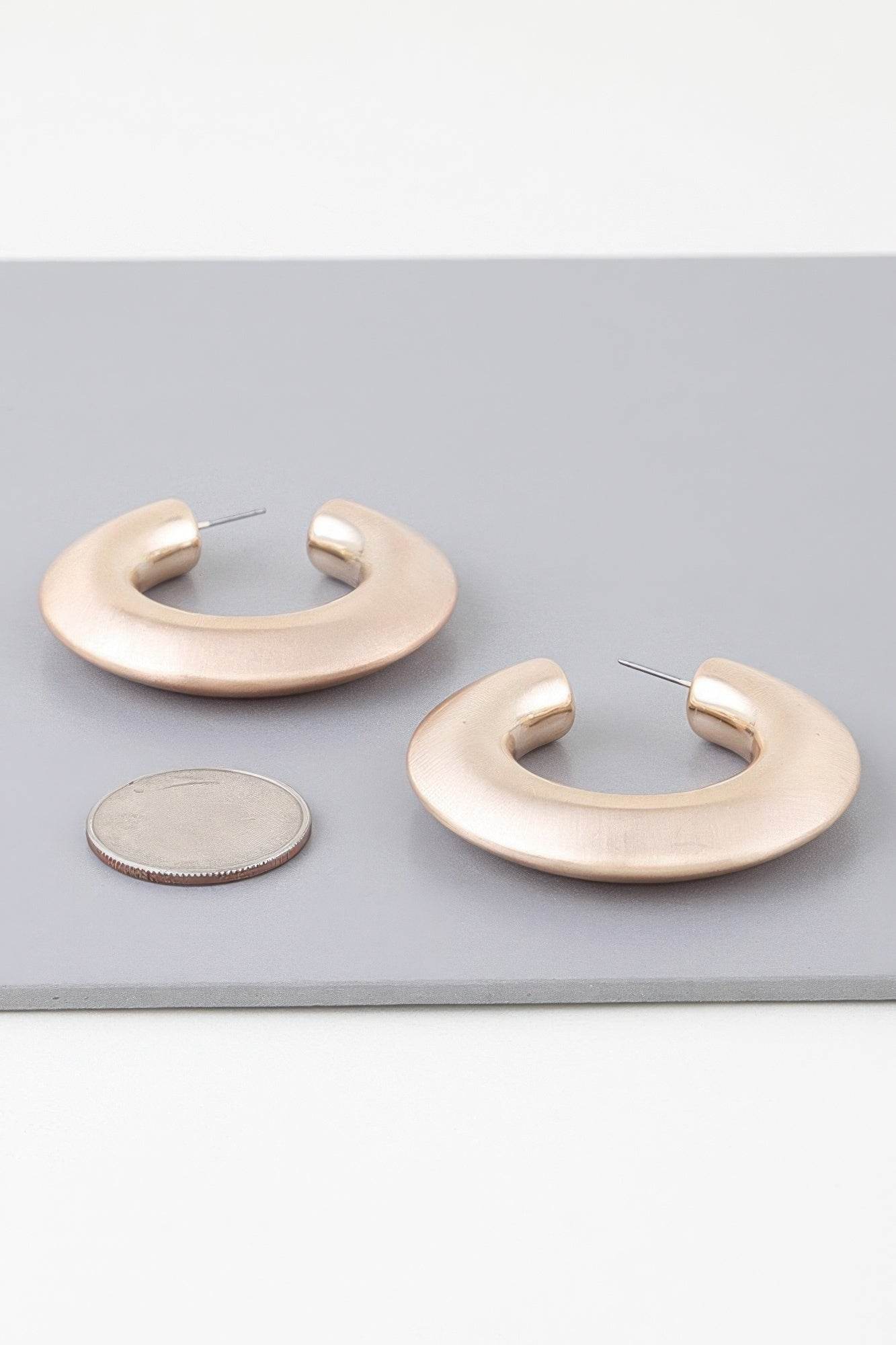 Matte Modern Hoop Earrings - DaTrendStore.Com