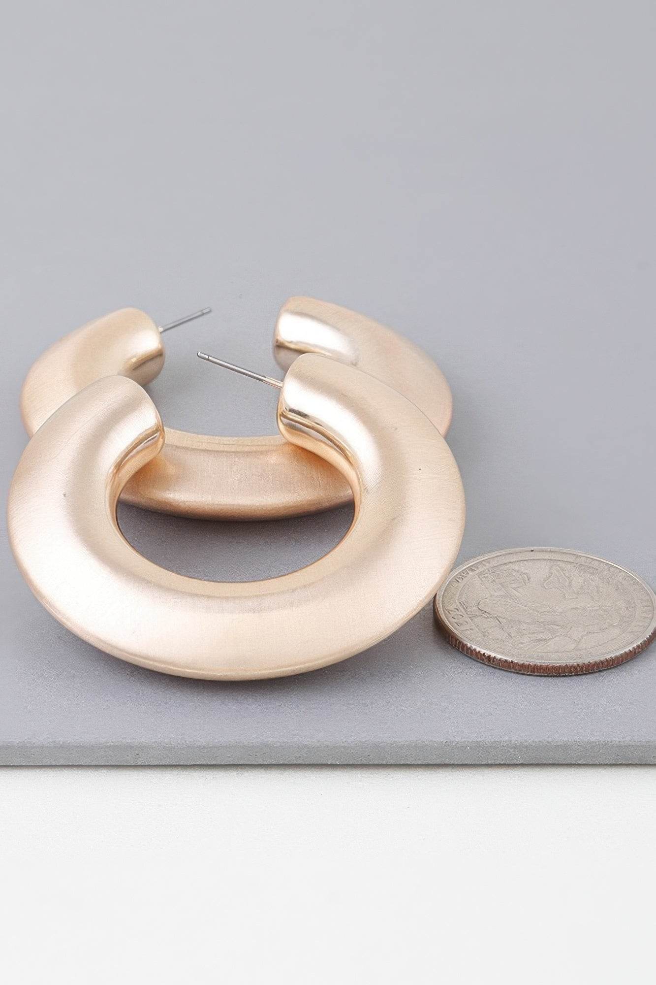 Matte Modern Hoop Earrings - DaTrendStore.Com