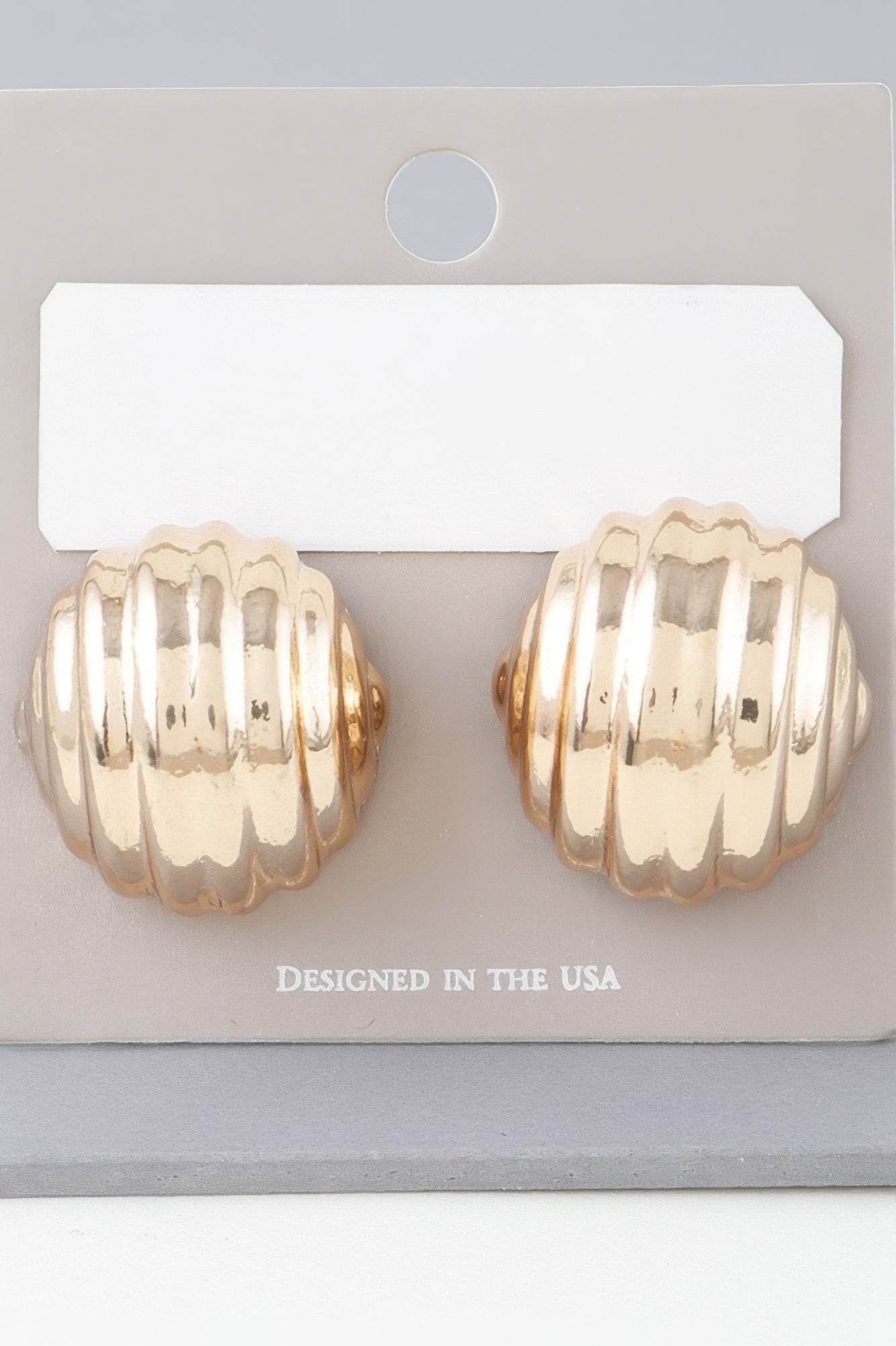 Multi Ribbed Dome Earrings - DaTrendStore.Com