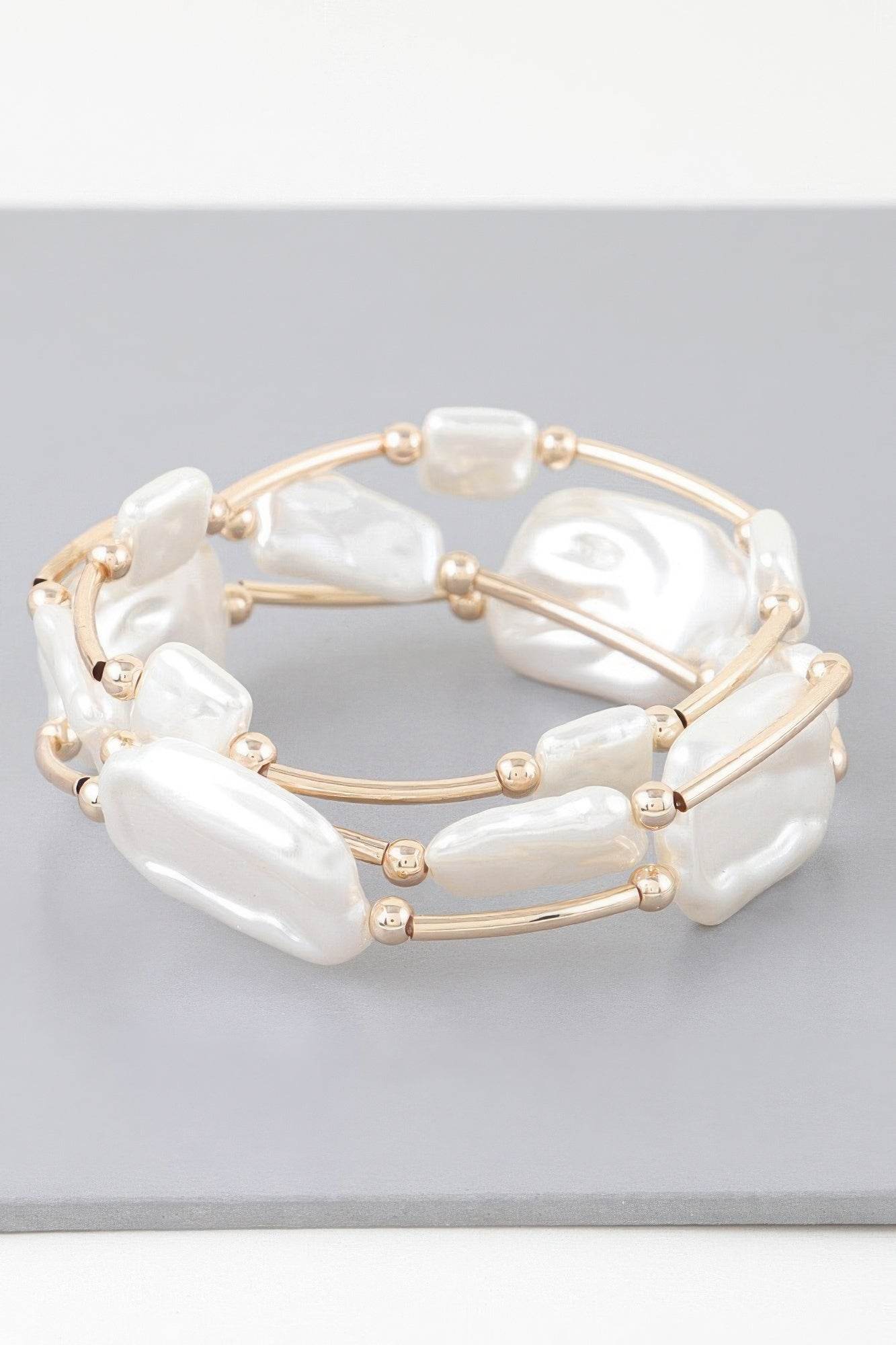 Multi Abstract Pearl Stone Tube Bracelet - DaTrendStore.Com