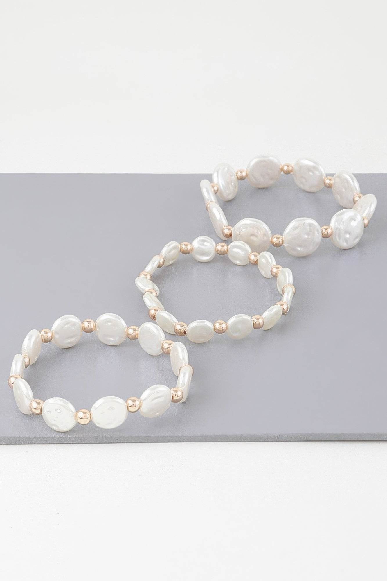 Triple Pearl Stone Beaded Bracelet - DaTrendStore.Com
