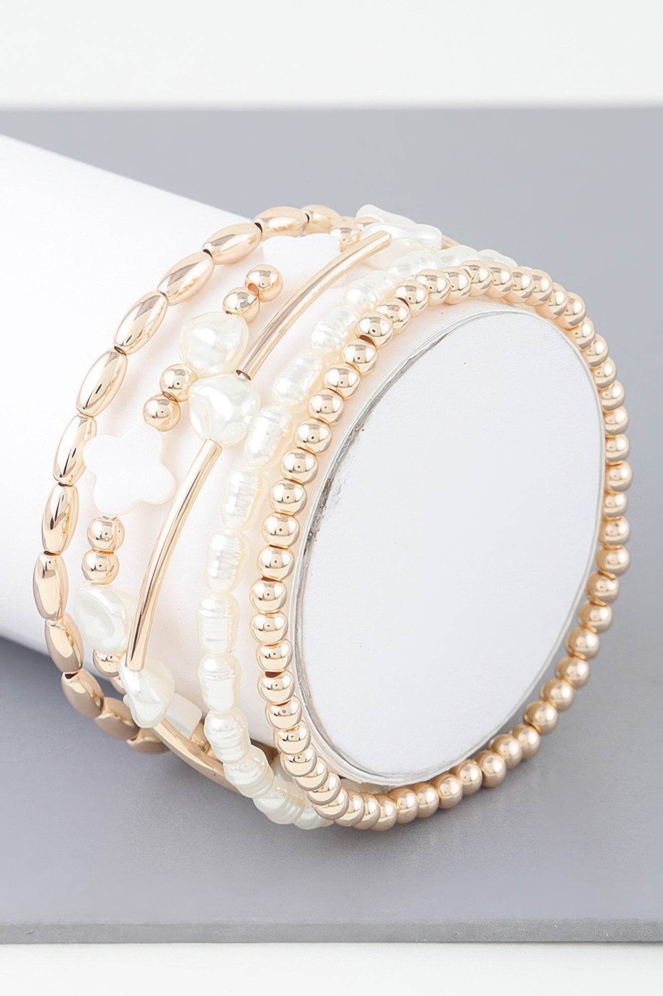 Multi Pearl Clover Beaded Bracelet - DaTrendStore.Com