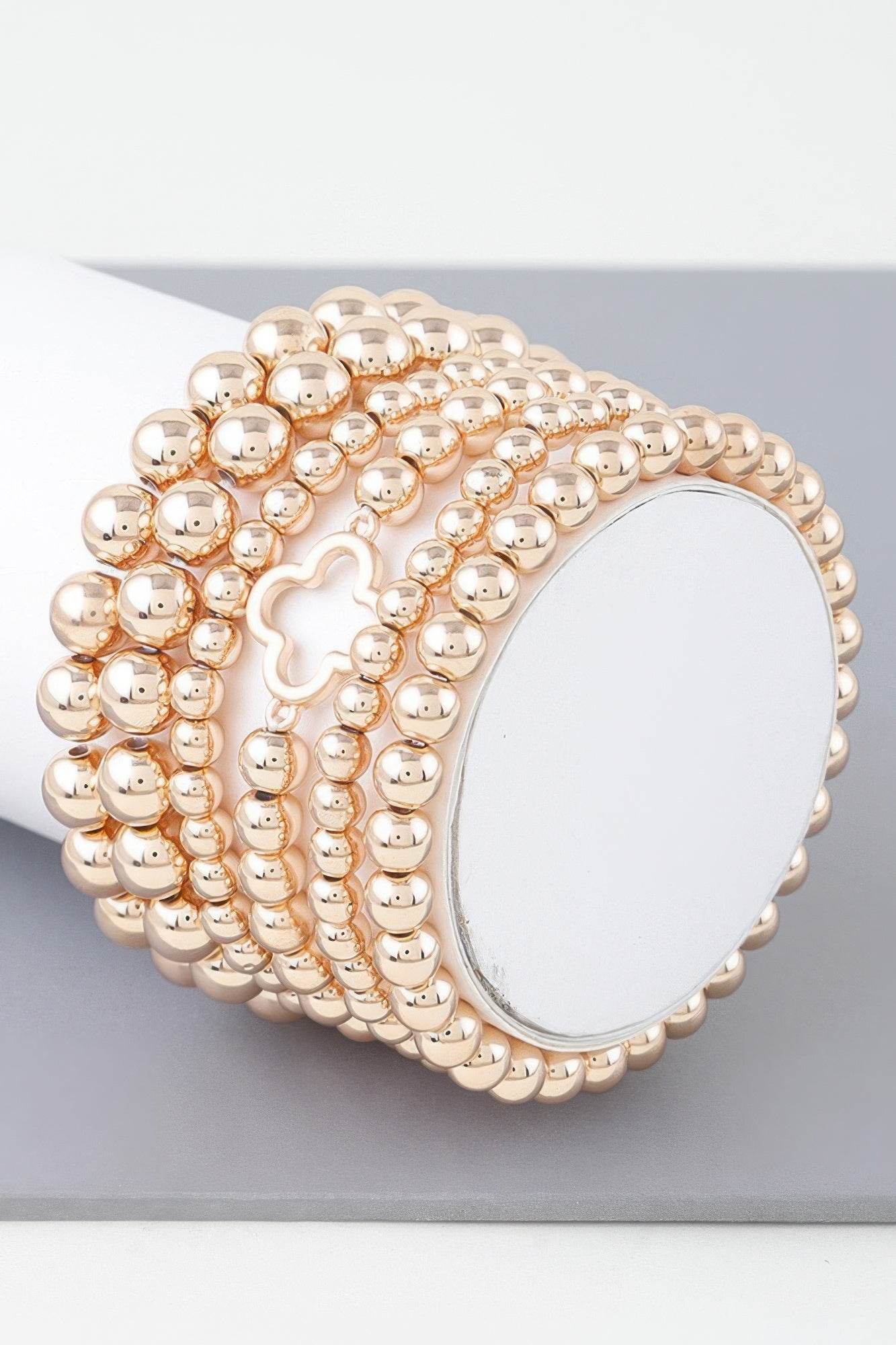 Multi Open Clover Beaded Bracelet - DaTrendStore.Com