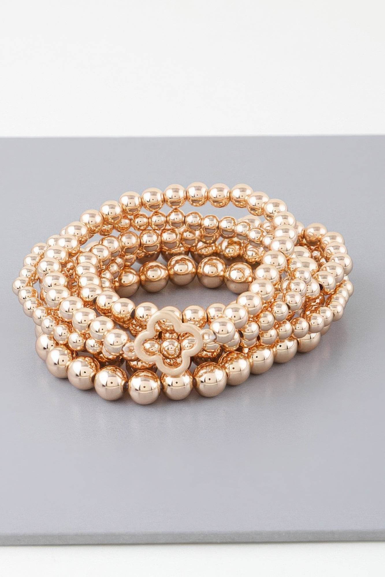 Multi Open Clover Beaded Bracelet - DaTrendStore.Com