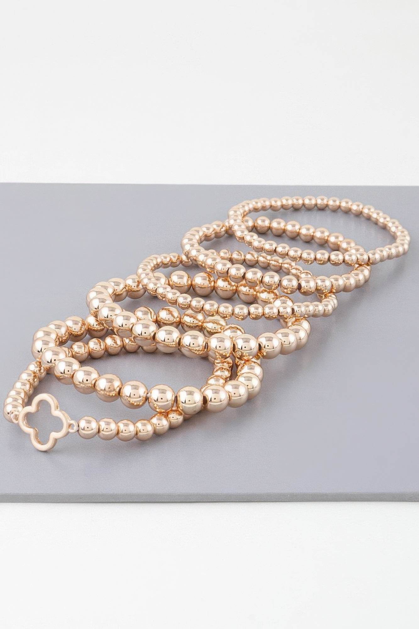 Multi Open Clover Beaded Bracelet - DaTrendStore.Com