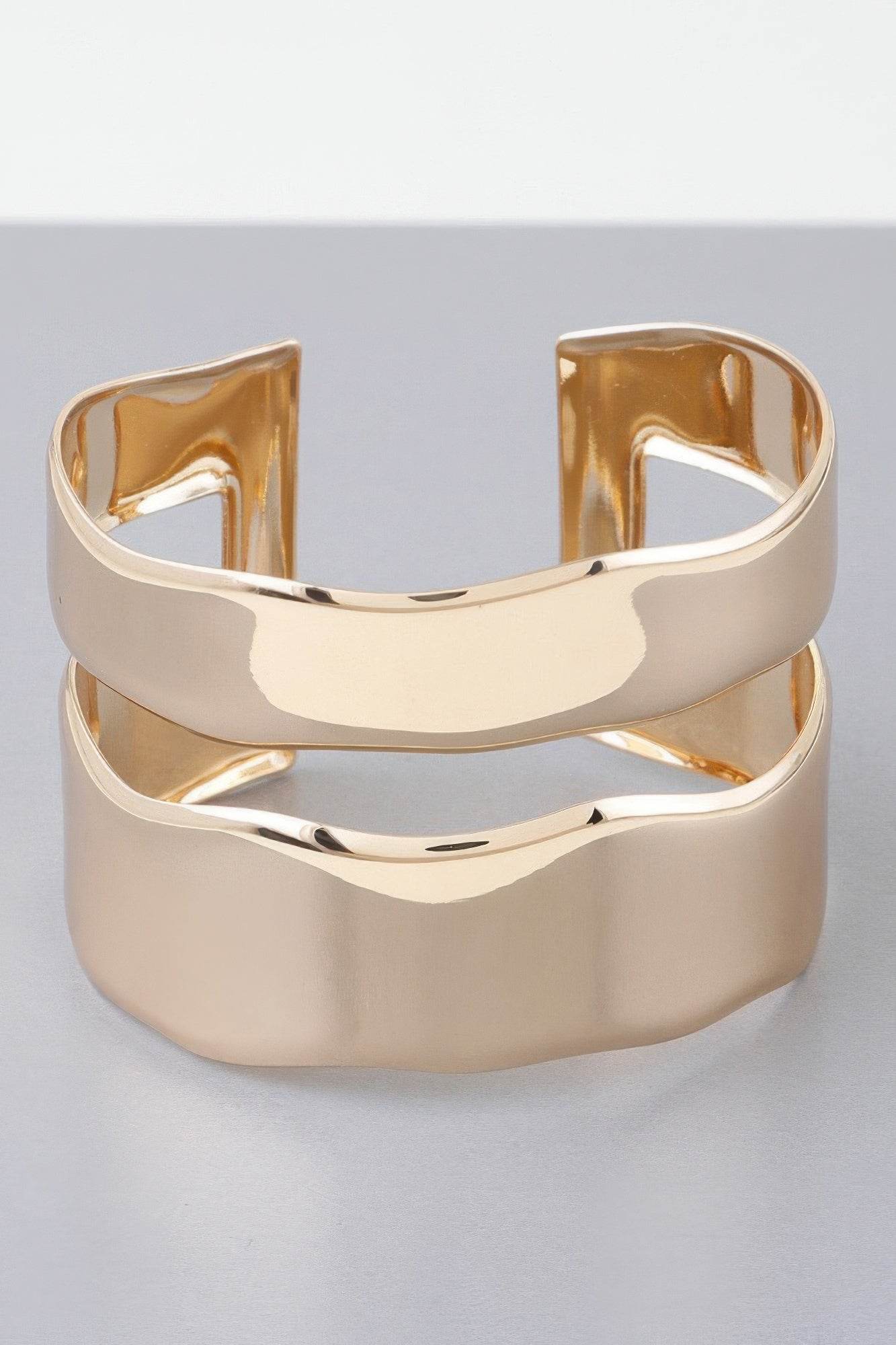 Shiny Double Open Cuff Bracelet - DaTrendStore.Com