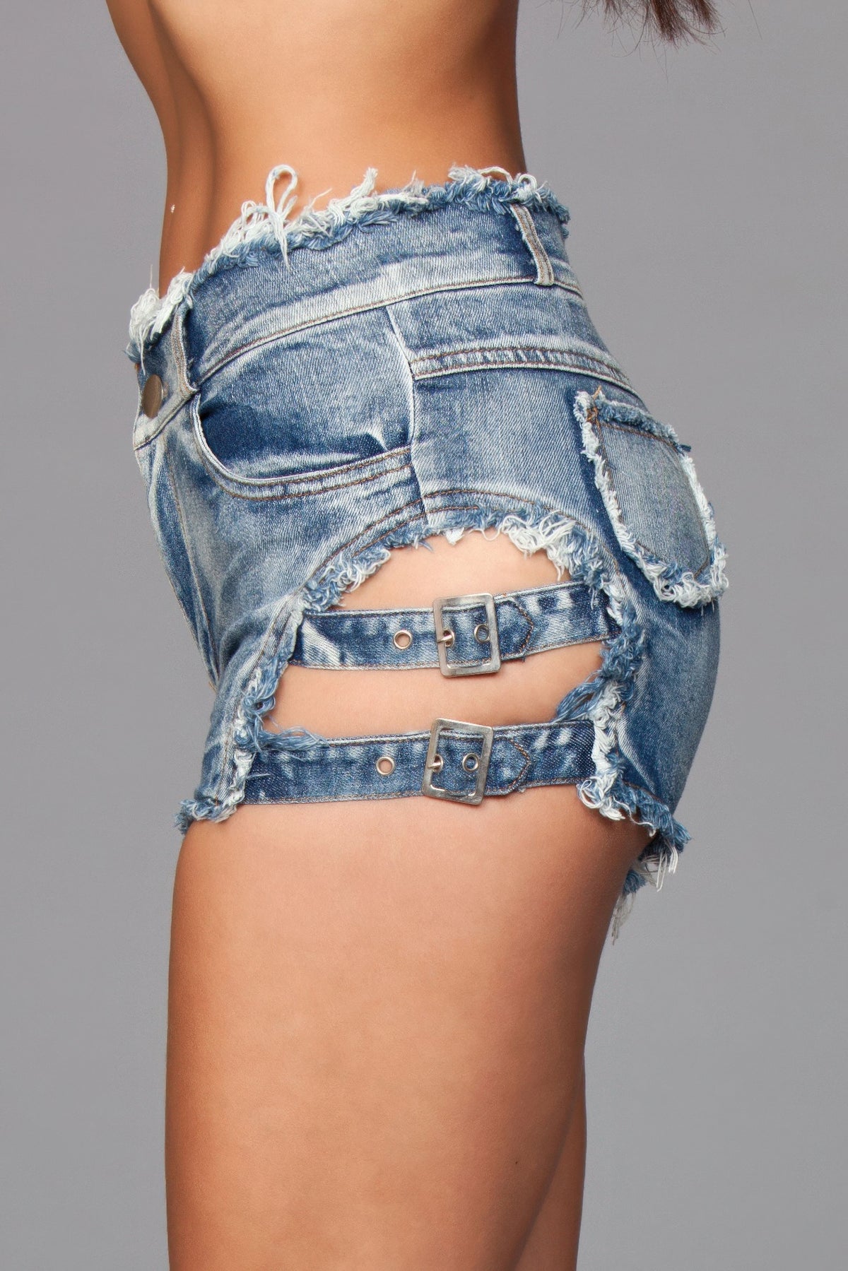 Buckled Down Denim Shorts
