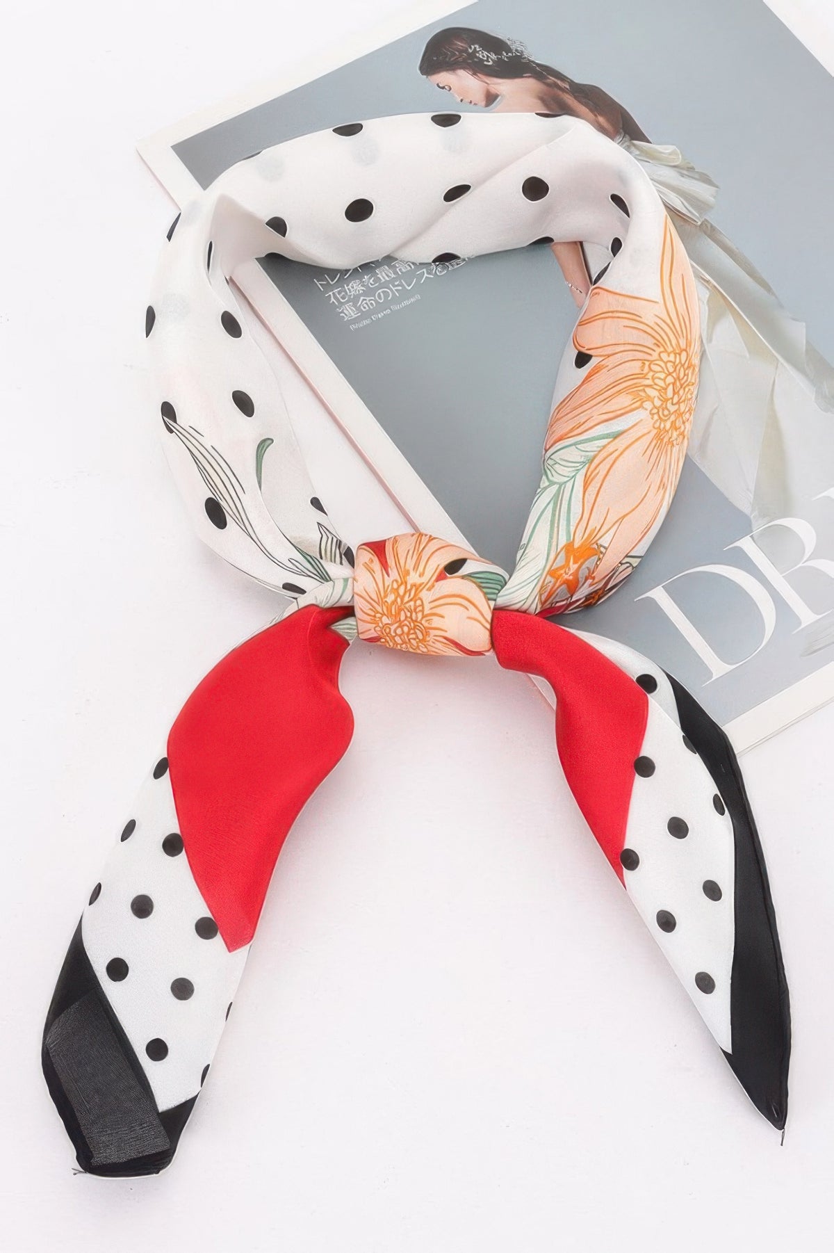 Polka Dot & Floral Print Bandana