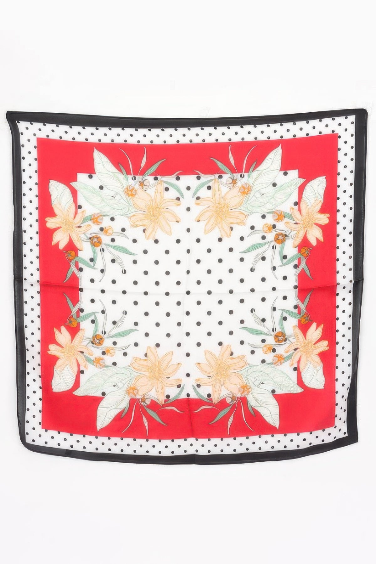 Polka Dot & Floral Print Bandana