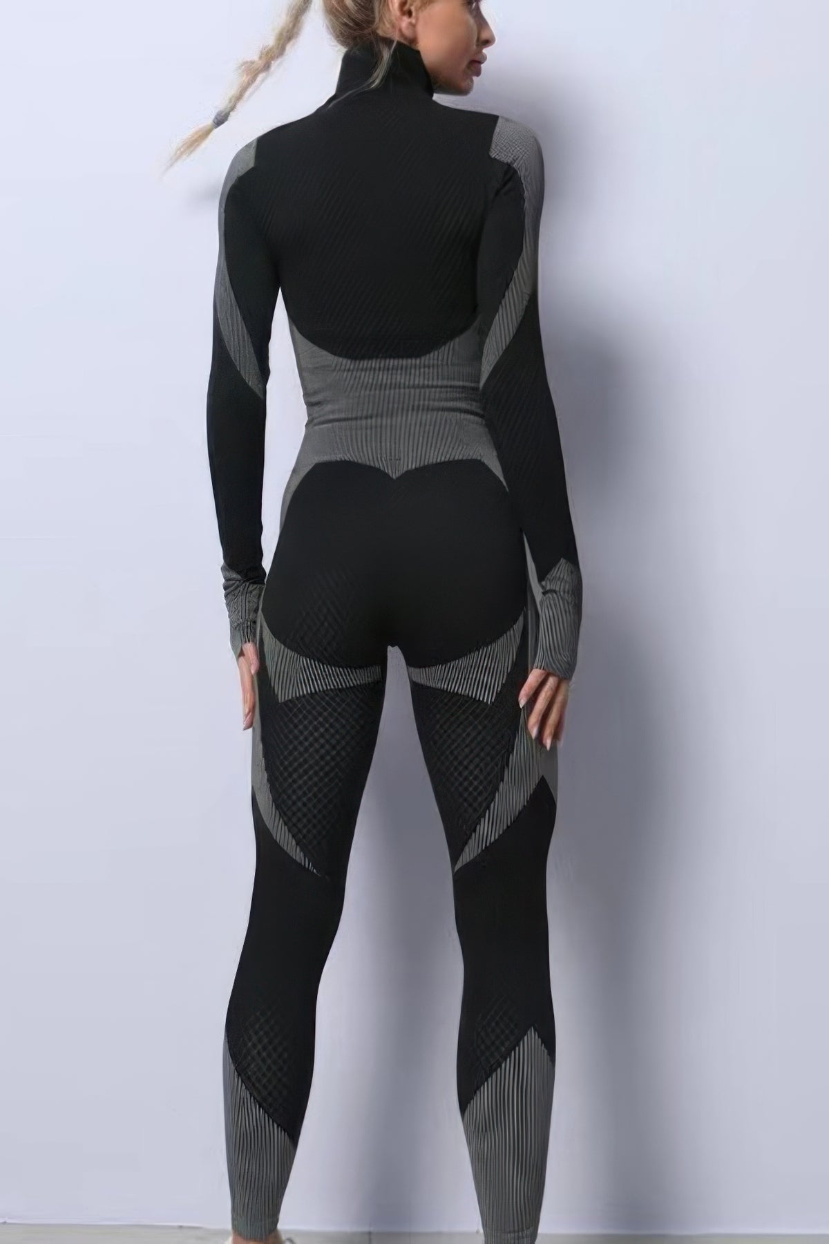 Color Block Activewear Set in Grey