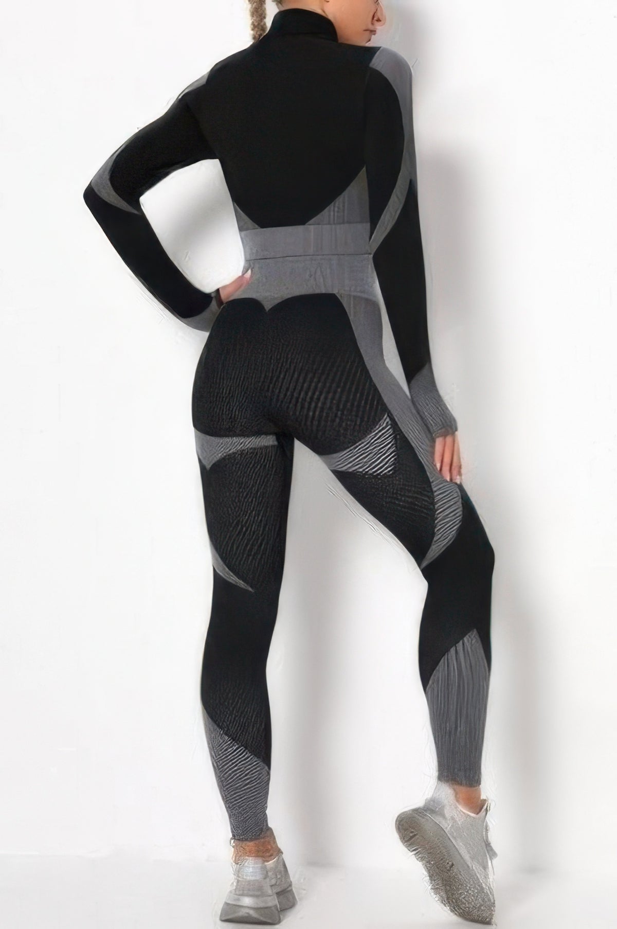 Color Block Activewear Set in Grey