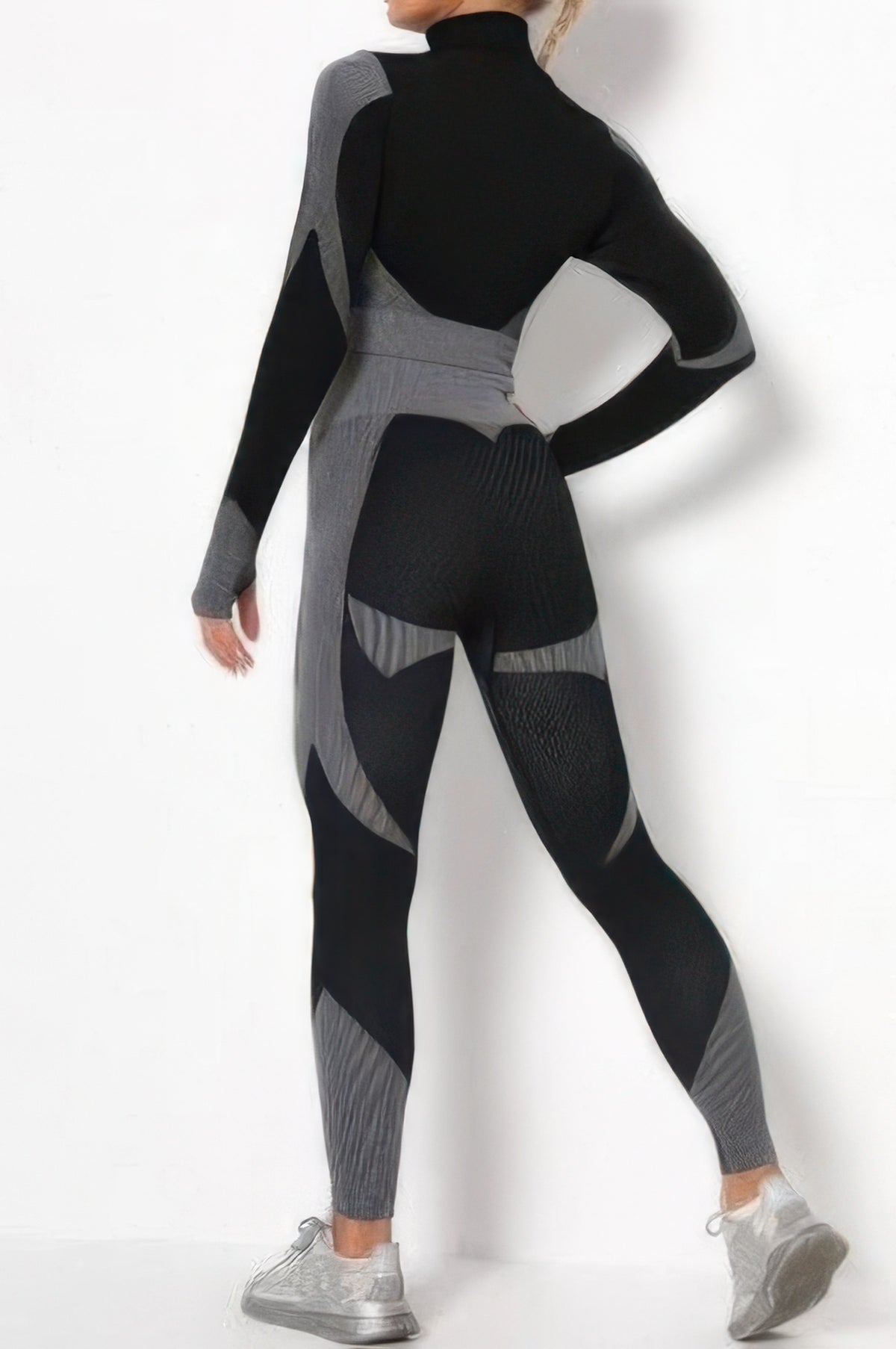 Color Block Activewear Set in Grey