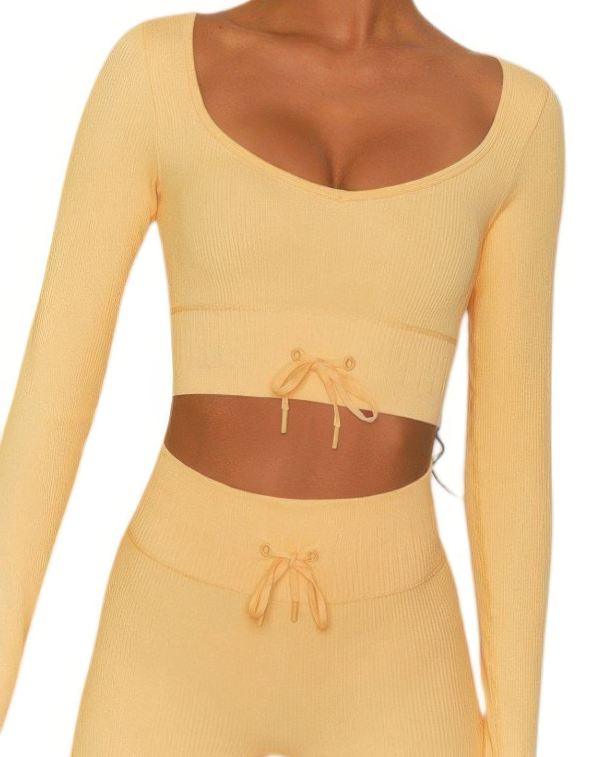 Seamless Top And Short Set in Yellow