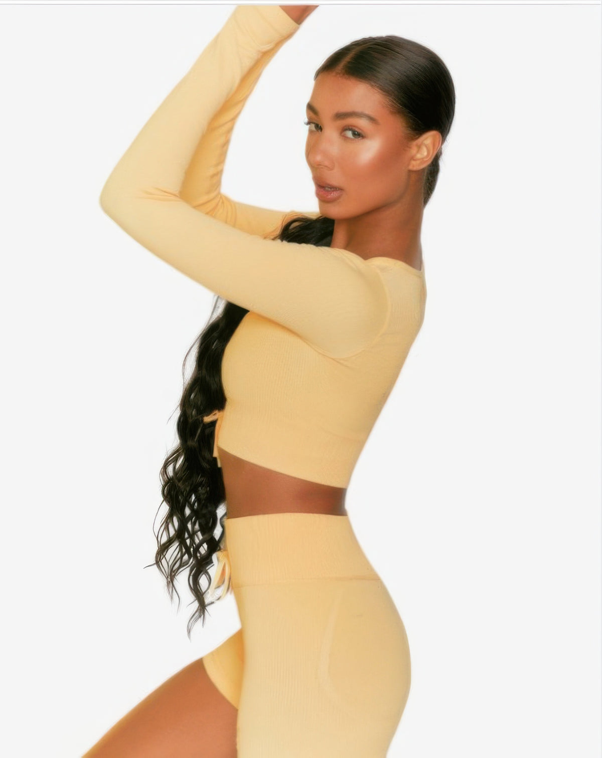 Seamless Top And Short Set in Yellow