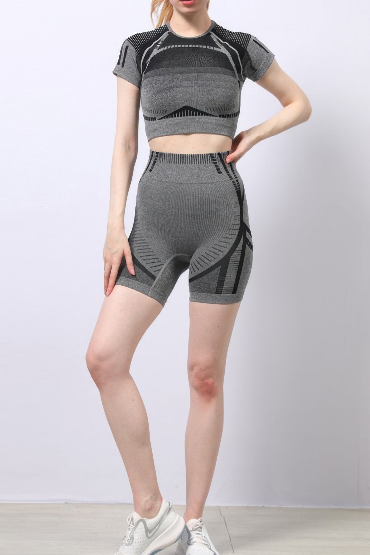 Seamless Short Set in Grey