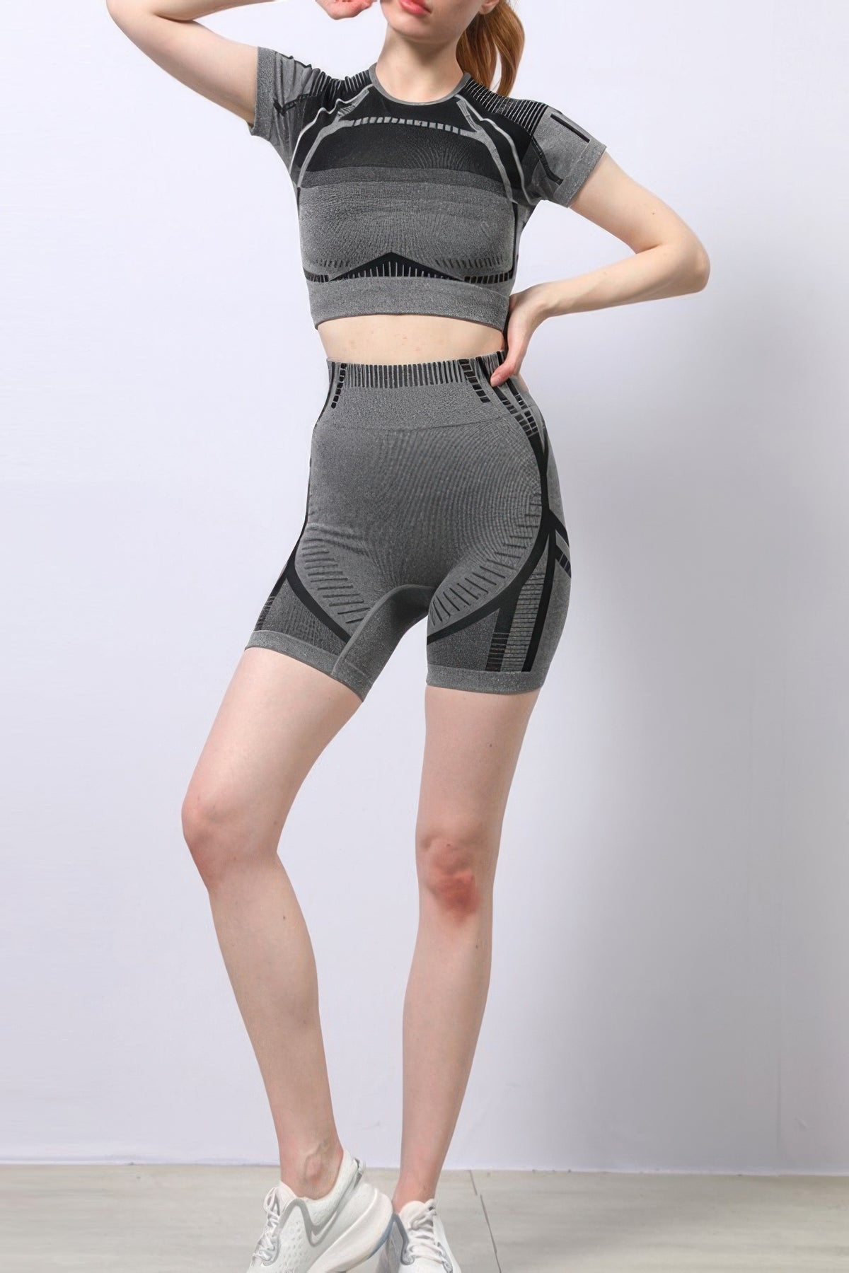 Seamless Short Set in Grey