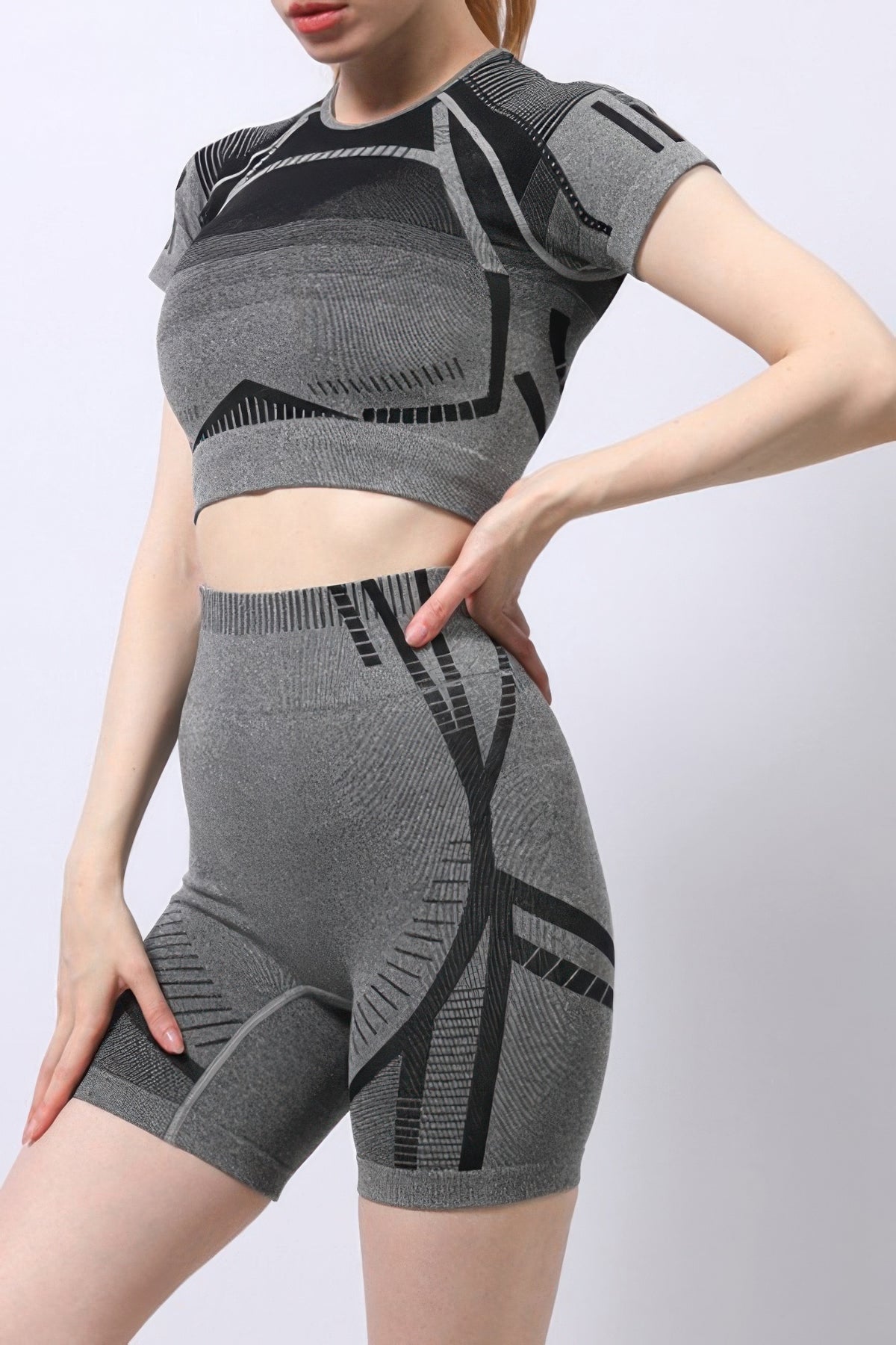 Seamless Short Set in Grey