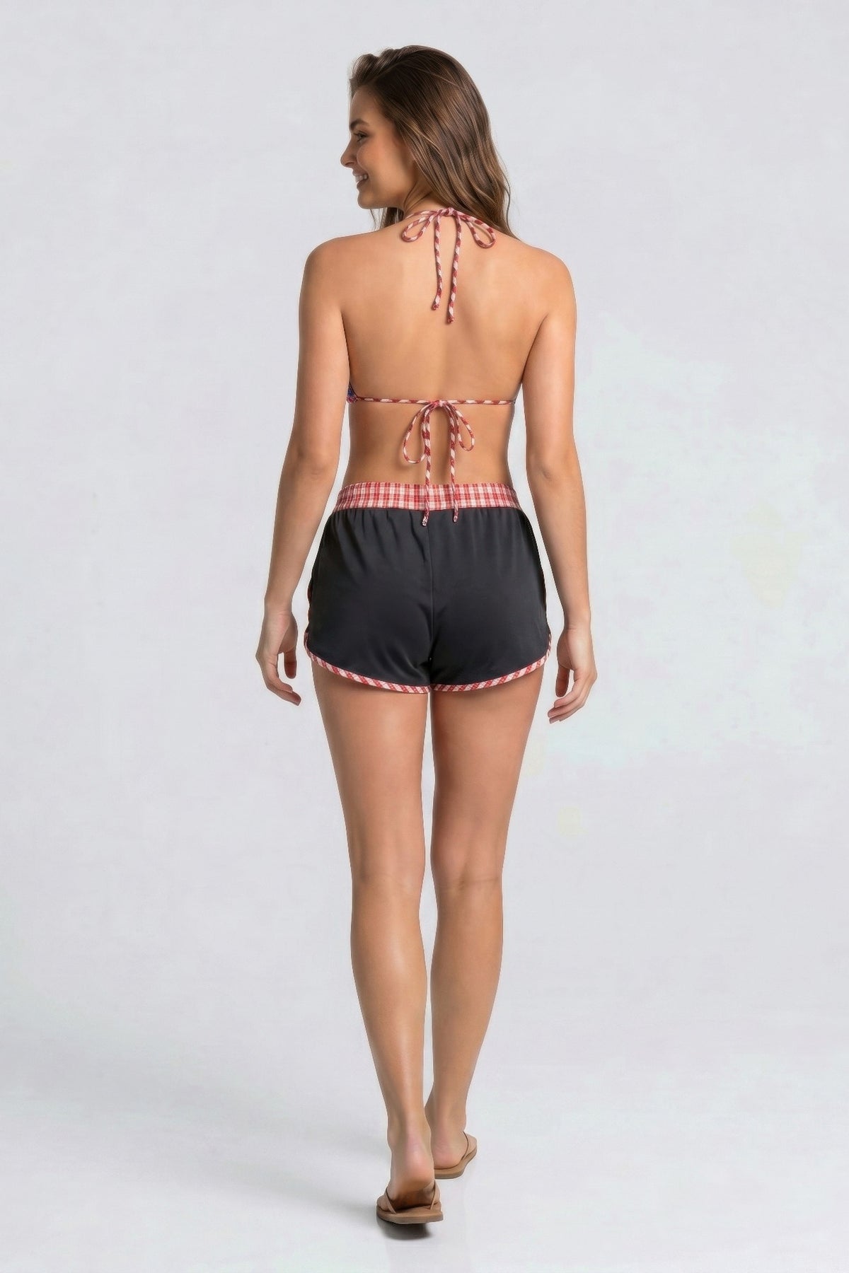Rebel Rodeo Bikini Short Set in Red multi