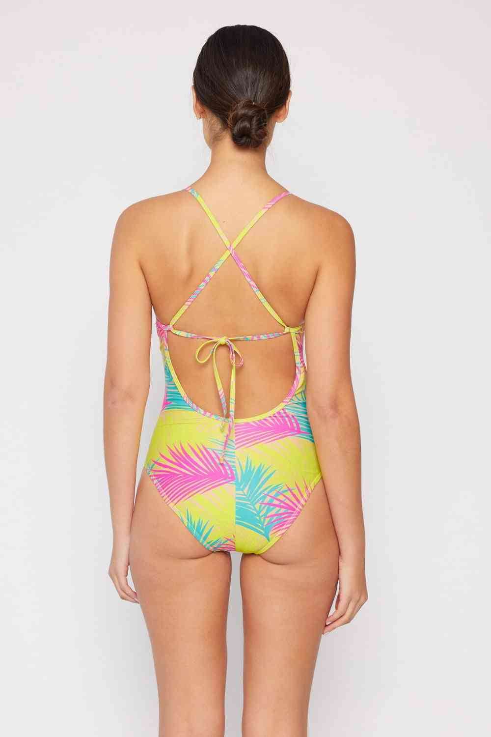 Marina West Swim High Tide One-Piece in Multi Palms - DaTrendStore.Com
