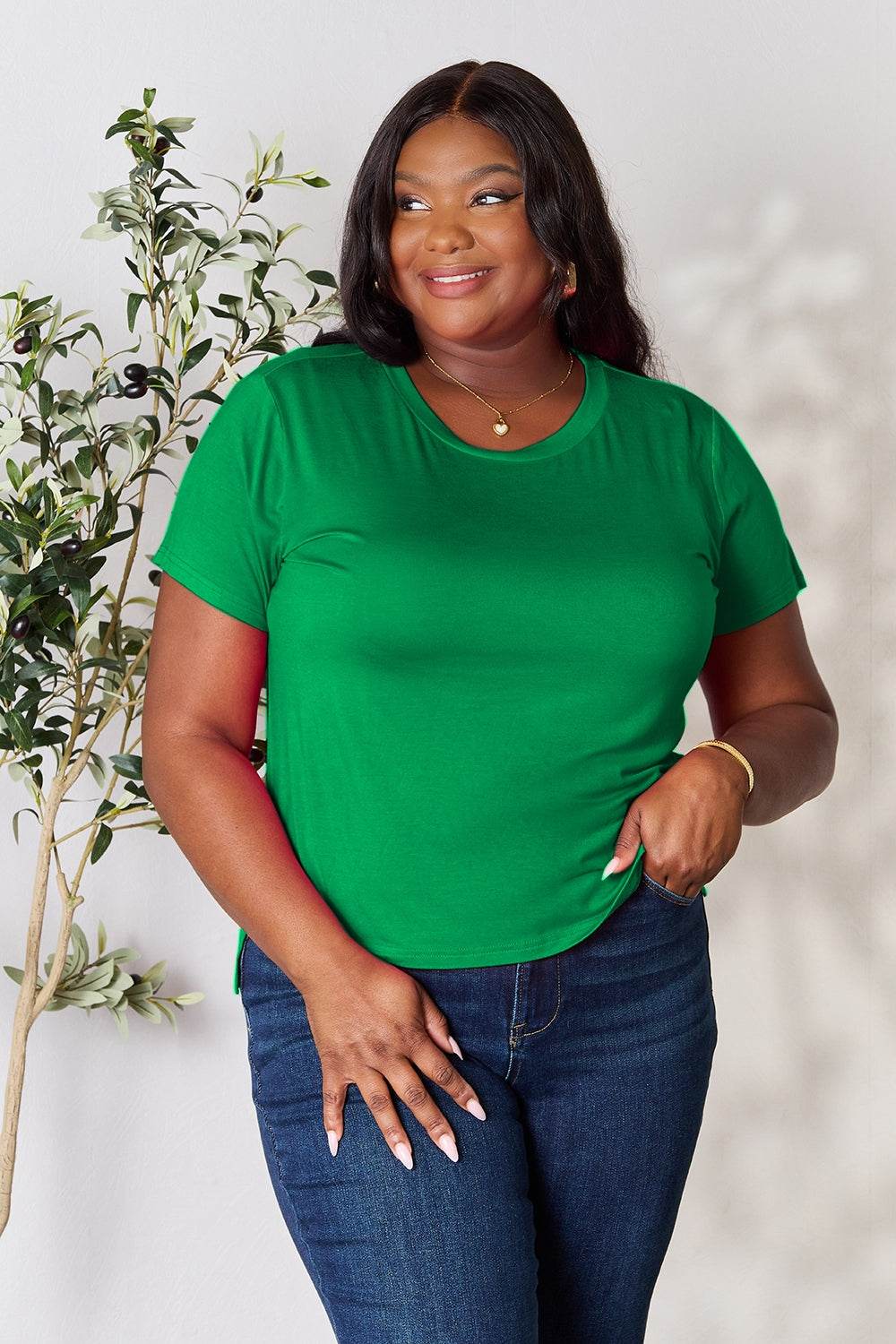 Basic Bae Full Size Round Neck Short Sleeve T-Shirt - DaTrendStore.Com
