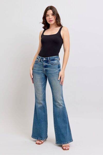 Judy Blue MR Tummy Control Vintage Wash Jeans - DaTrendStore.Com