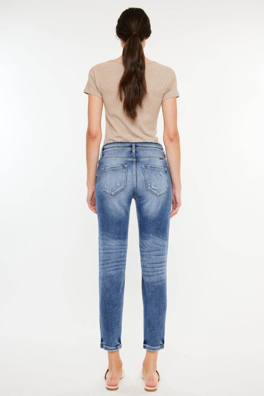 Kancan High Rise Distressed Mom Jeans - DaTrendStore.Com