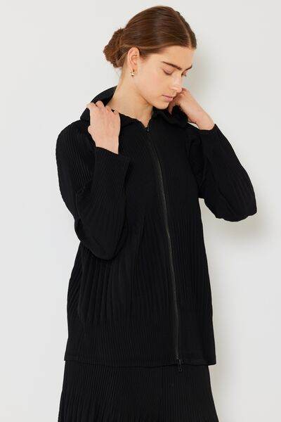 Marina West Swim Pleated Unisex Plisse Jacket with 2 Way Zipper - DaTrendStore.Com