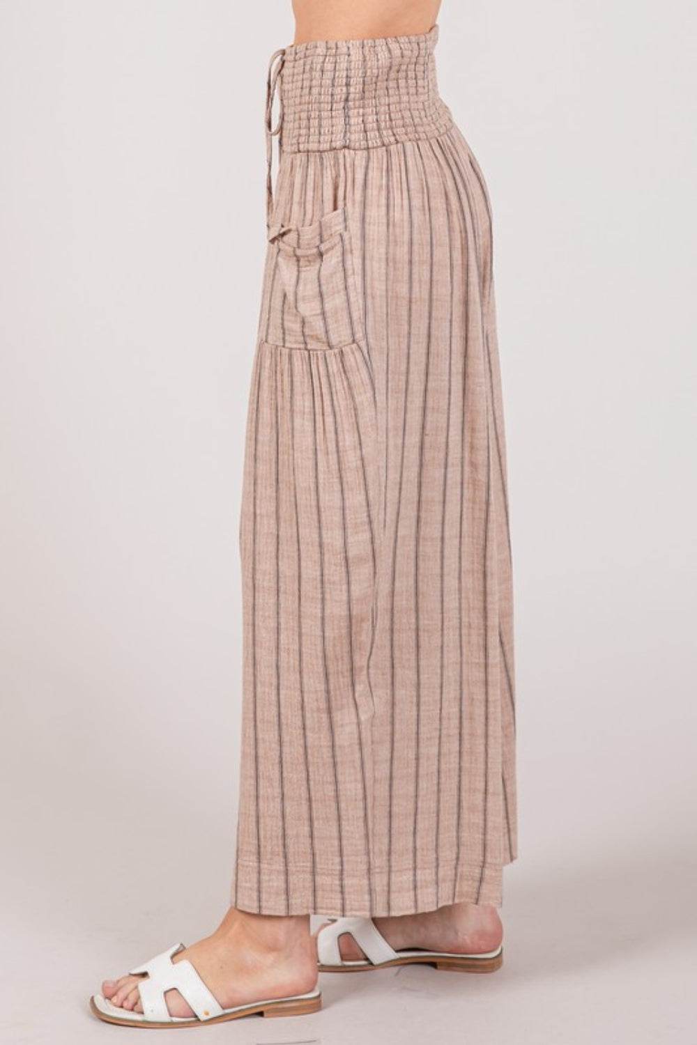SAGE + FIG Cotton Gauze Wash Stripe Pants - DaTrendStore.Com