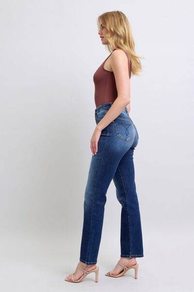 Judy Blue Full Size Washed Straight Leg Jeans with Pockets - DaTrendStore.Com