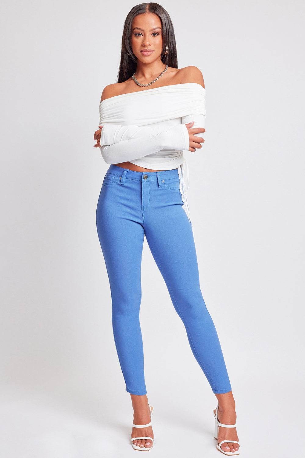 YMI Jeanswear Full Size Hyperstretch Mid-Rise Skinny Pants - DaTrendStore.Com