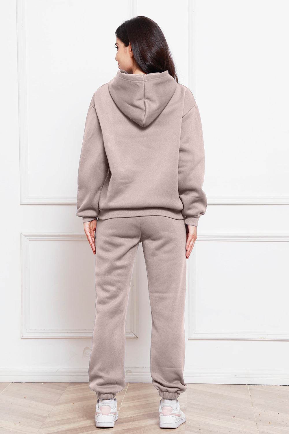 Drop Shoulder Long Sleeve Hoodie and Pants Set - DaTrendStore.Com