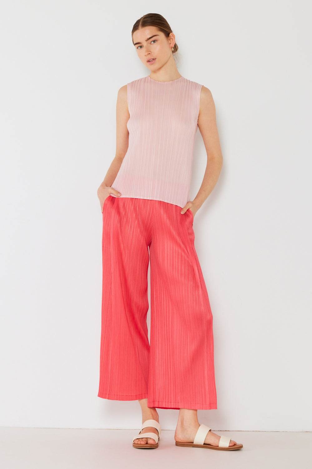 Marina West Swim Pleated Wide-Leg Pants with Side Pleat Detail - DaTrendStore.Com