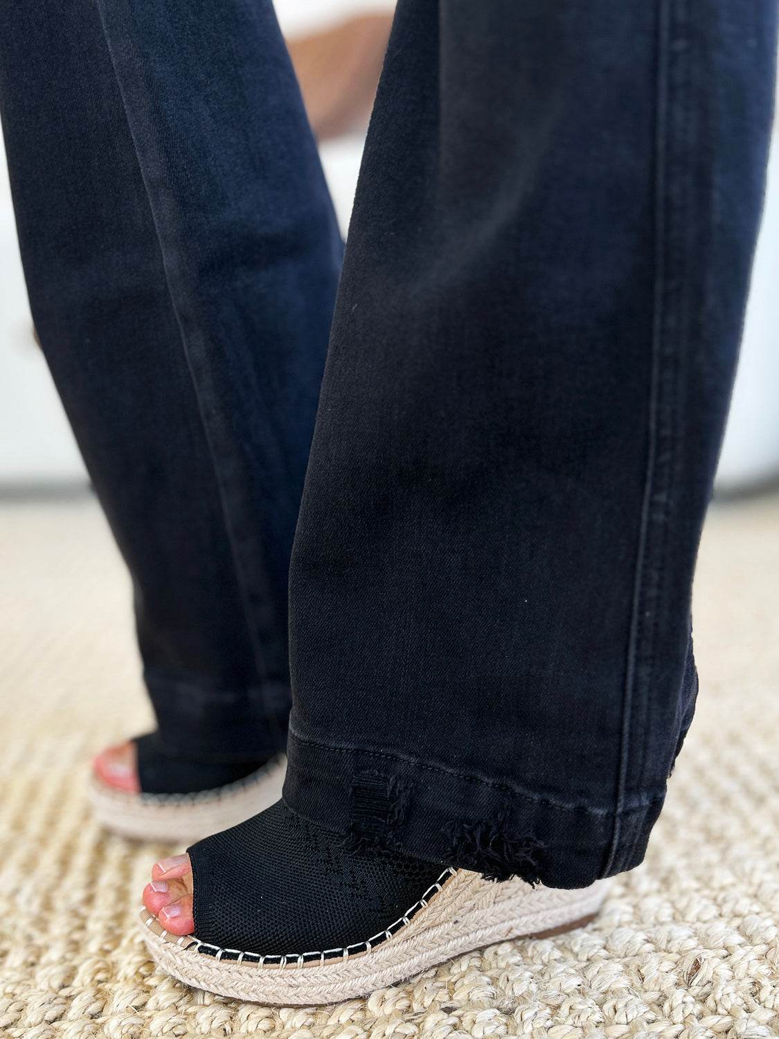 Judy Blue Full Size High Waist Distressed Flare Jeans - DaTrendStore.Com