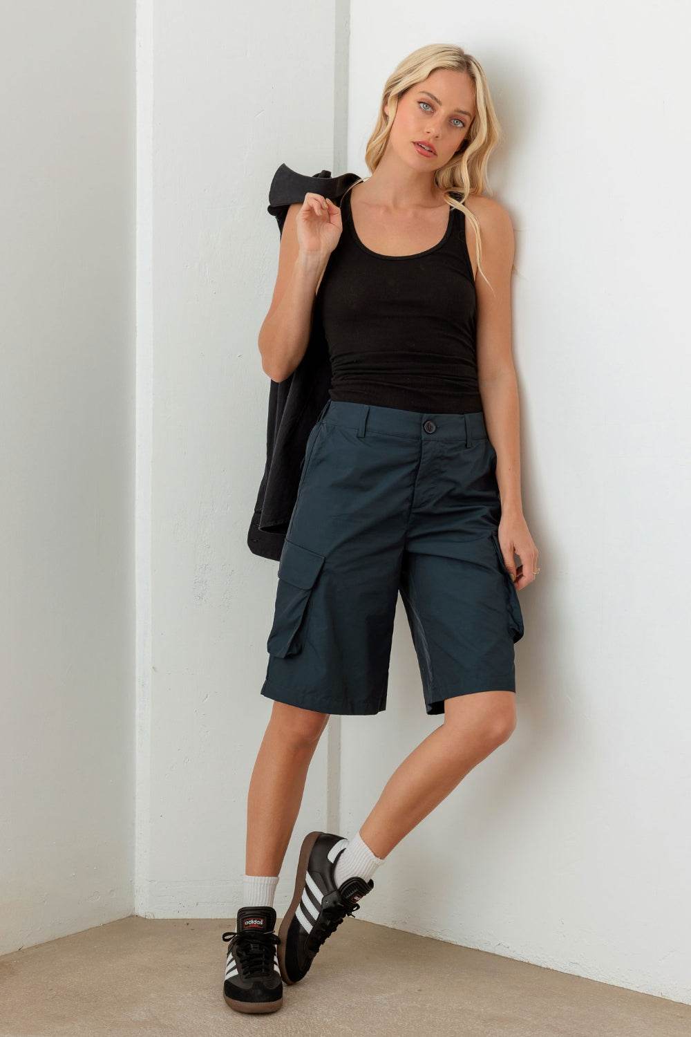 Le Lis Navy Cargo Bermuda Shorts - DaTrendStore.Com