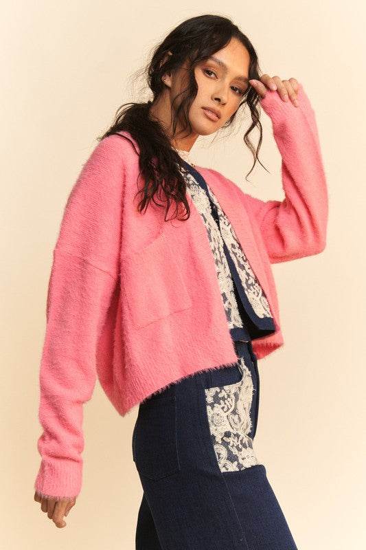 Davi & Dani Open Front Drop Shoulder Cardigan - DaTrendStore.Com
