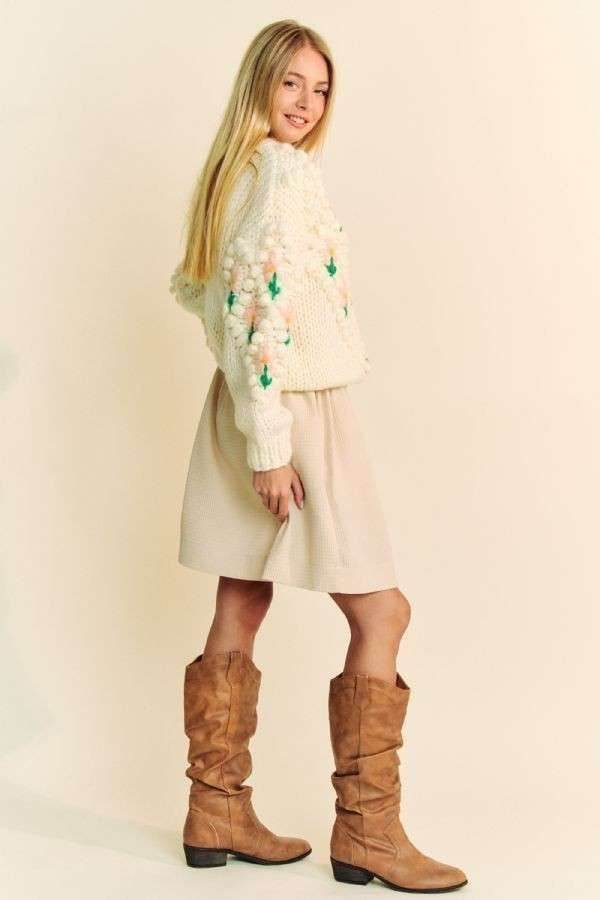Davi & Dani Floral Pattern Button Down Cardigan - DaTrendStore.Com