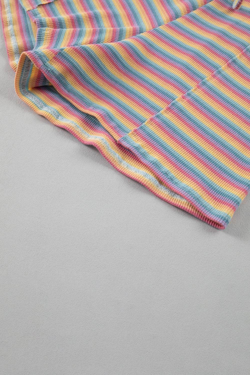 Striped Round Neck Top and Shorts Set - DaTrendStore.Com