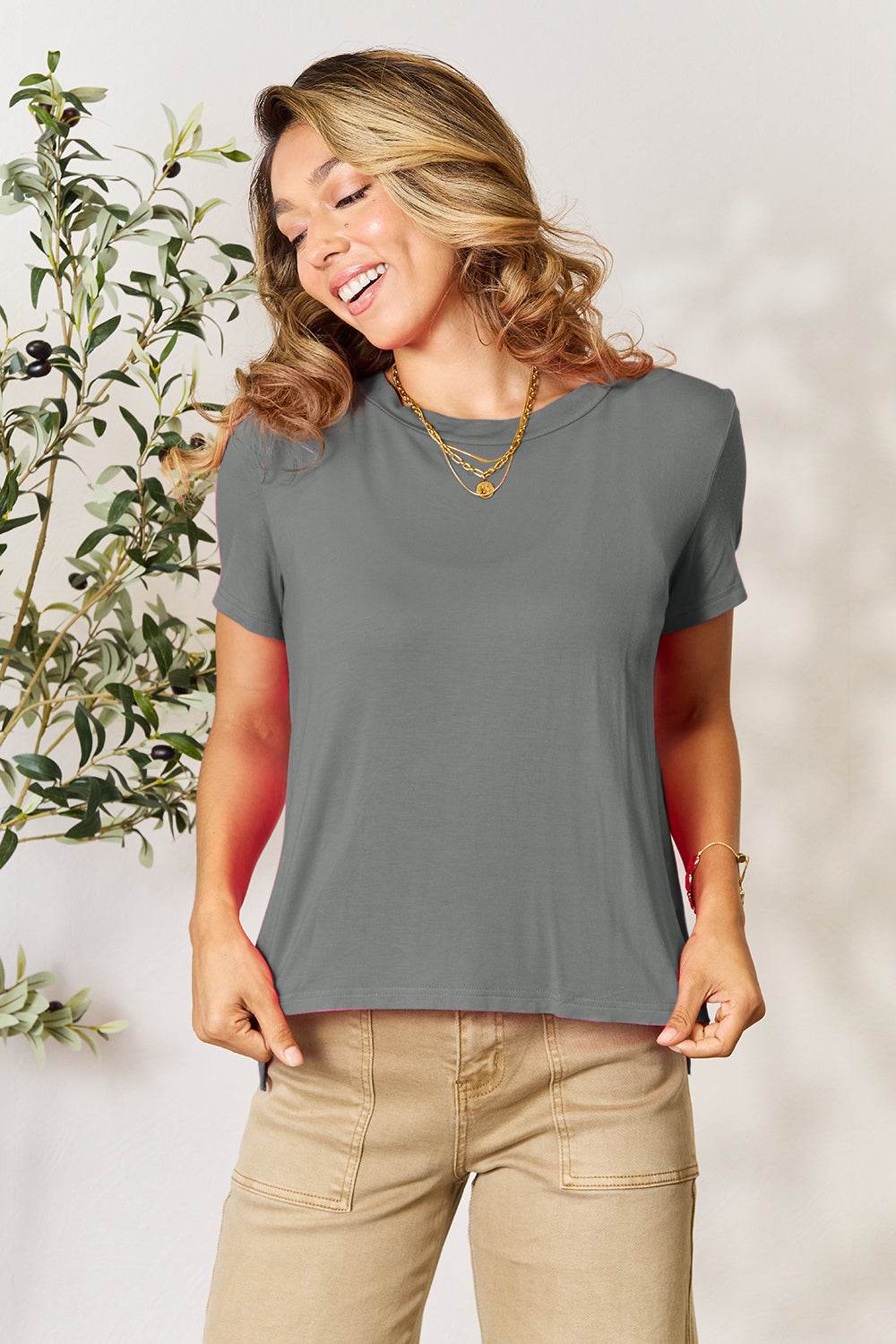 Basic Bae Full Size Round Neck Short Sleeve T-Shirt - DaTrendStore.Com
