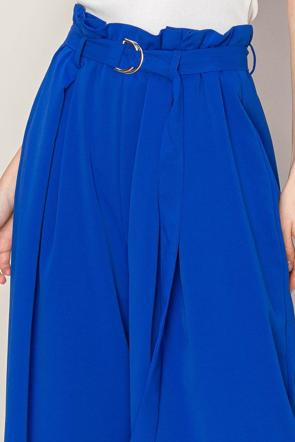 HYFVE Paperbag Waist Wide Leg Pants - DaTrendStore.Com